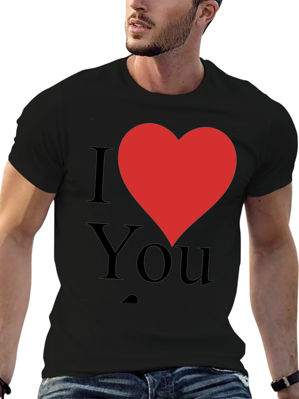 I Heart You T-Shirt - Black Crew Neck Tee