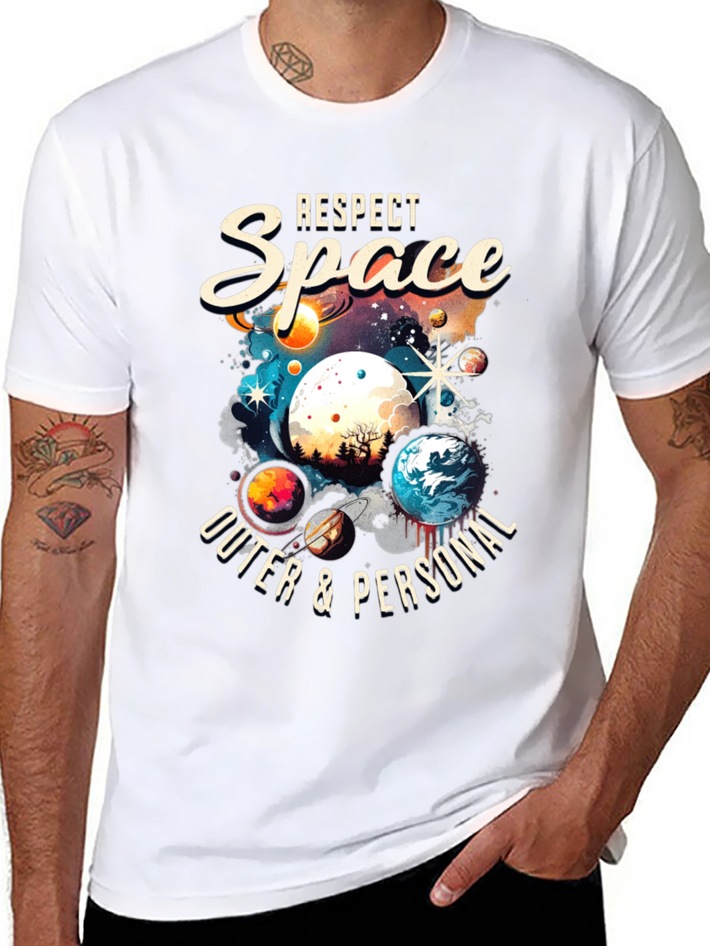 Respect Space T-Shirt - Outer & Personal Galaxy Design