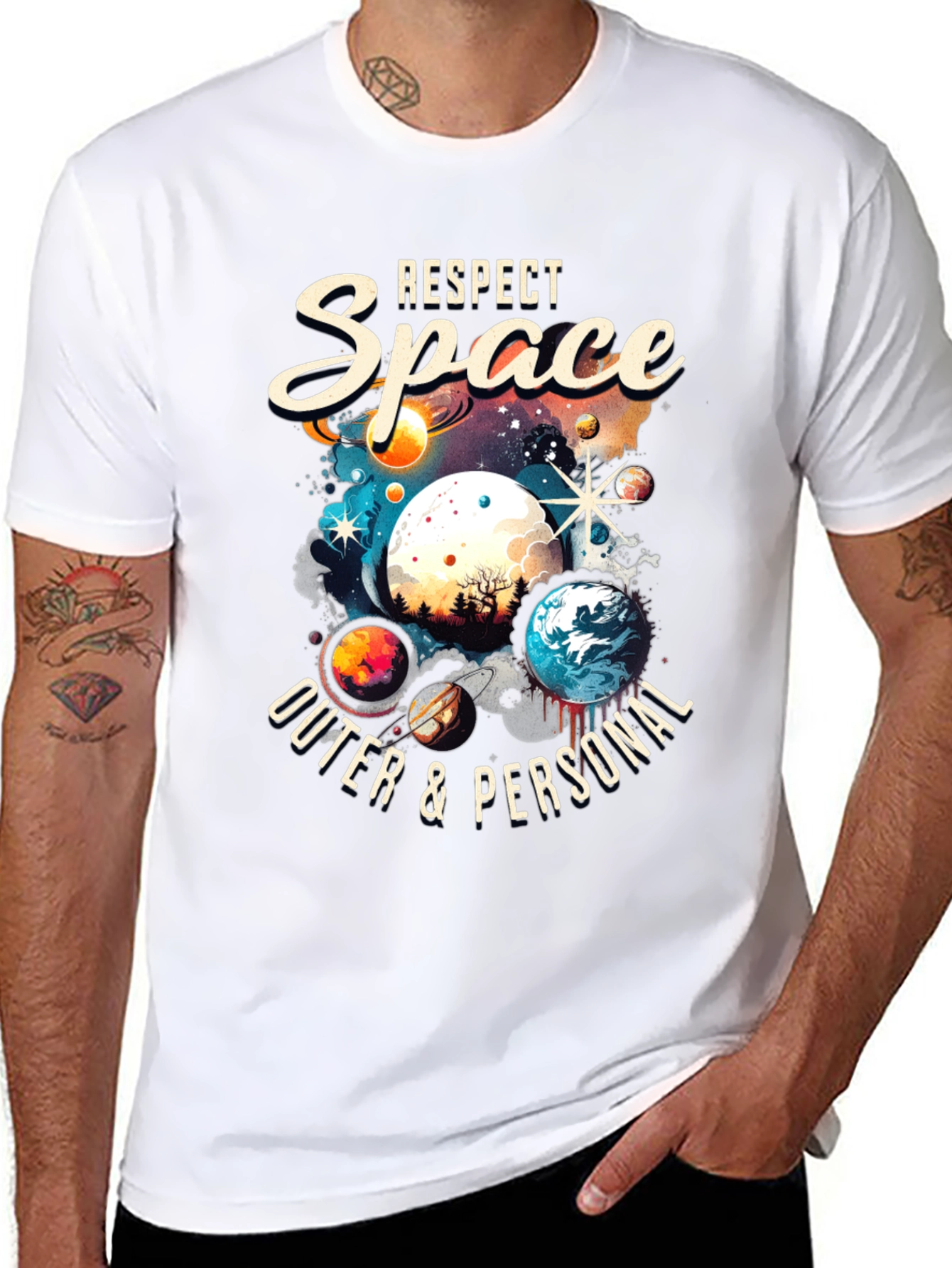 Respect Space T-Shirt - Outer & Personal Galaxy Design