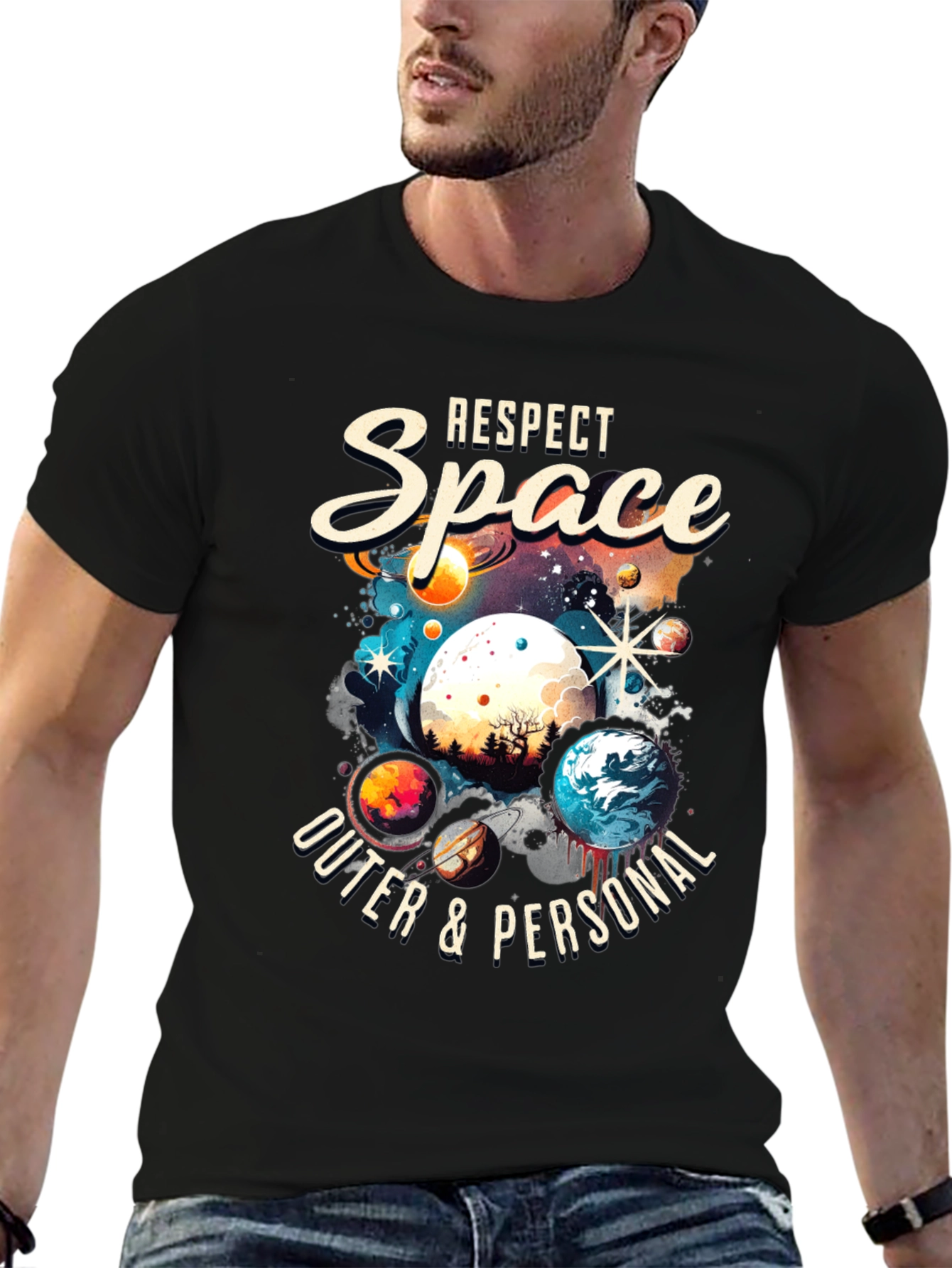 Respect Space T-Shirt - Outer & Personal Galaxy Design
