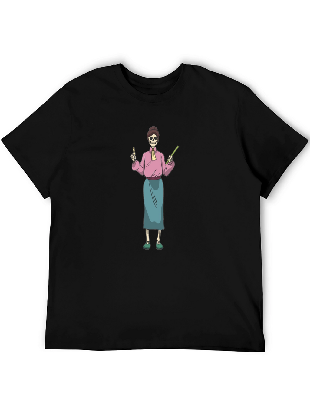 Skeleton Teacher Graphic T-Shirt