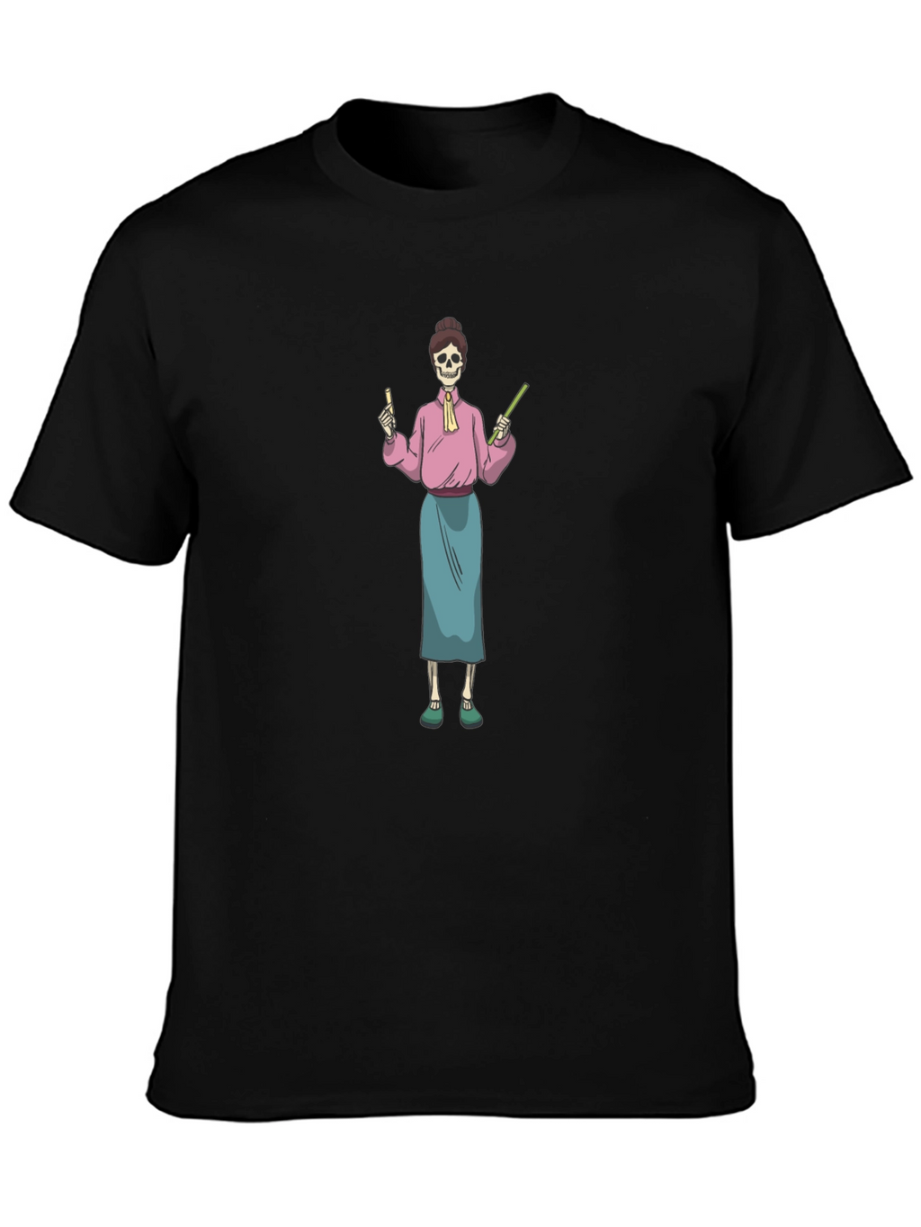 Skeleton Teacher Graphic T-Shirt