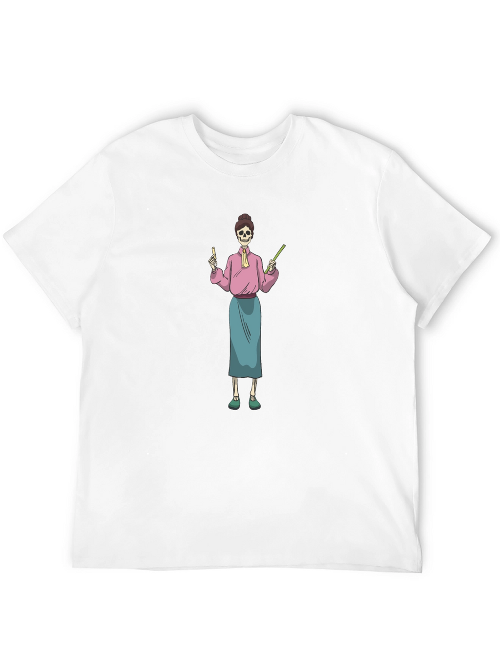 Skeleton Teacher Graphic T-Shirt
