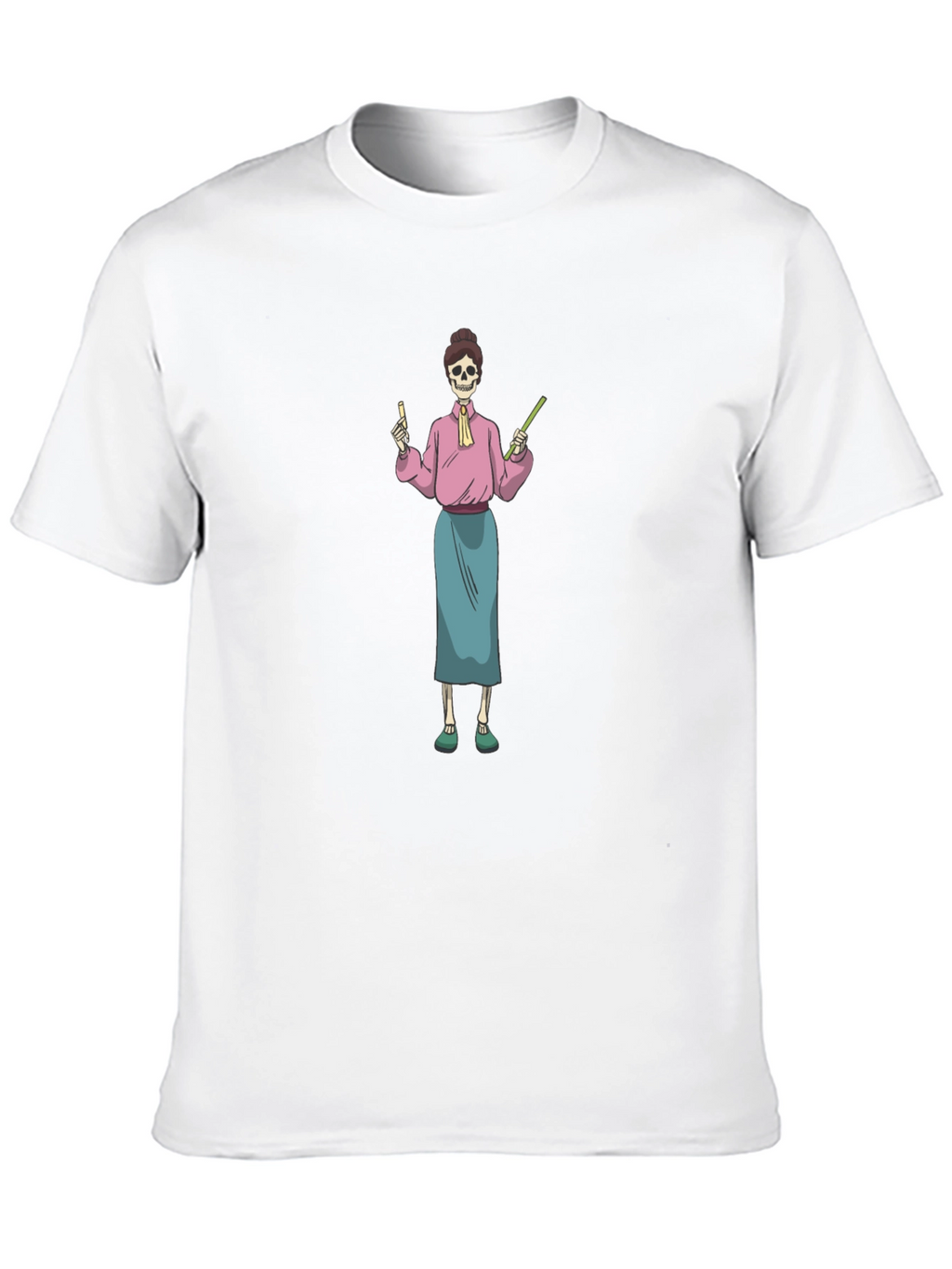 Skeleton Teacher Graphic T-Shirt