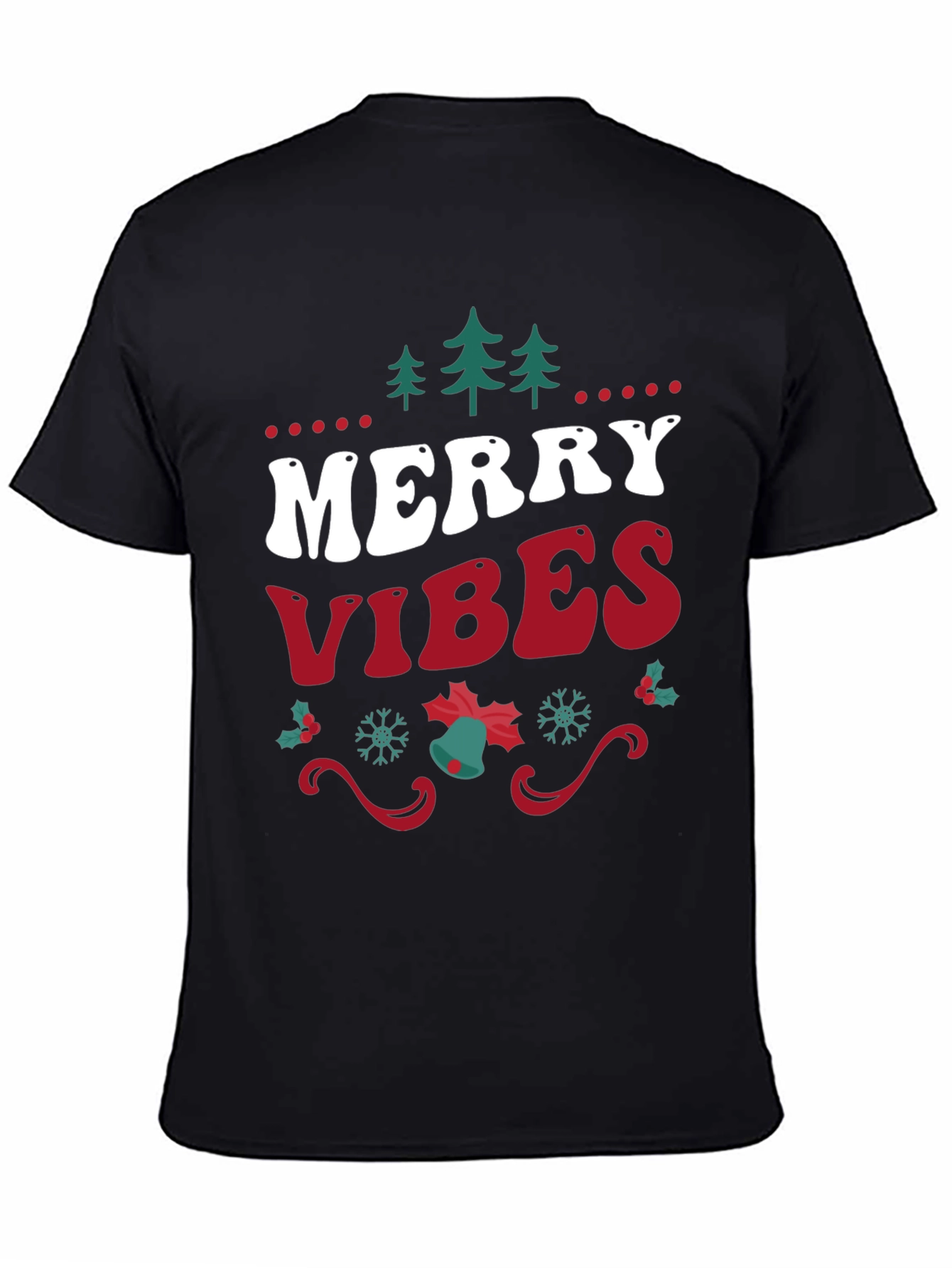 Merry Vibes Christmas Graphic Tee - Holiday Fun!