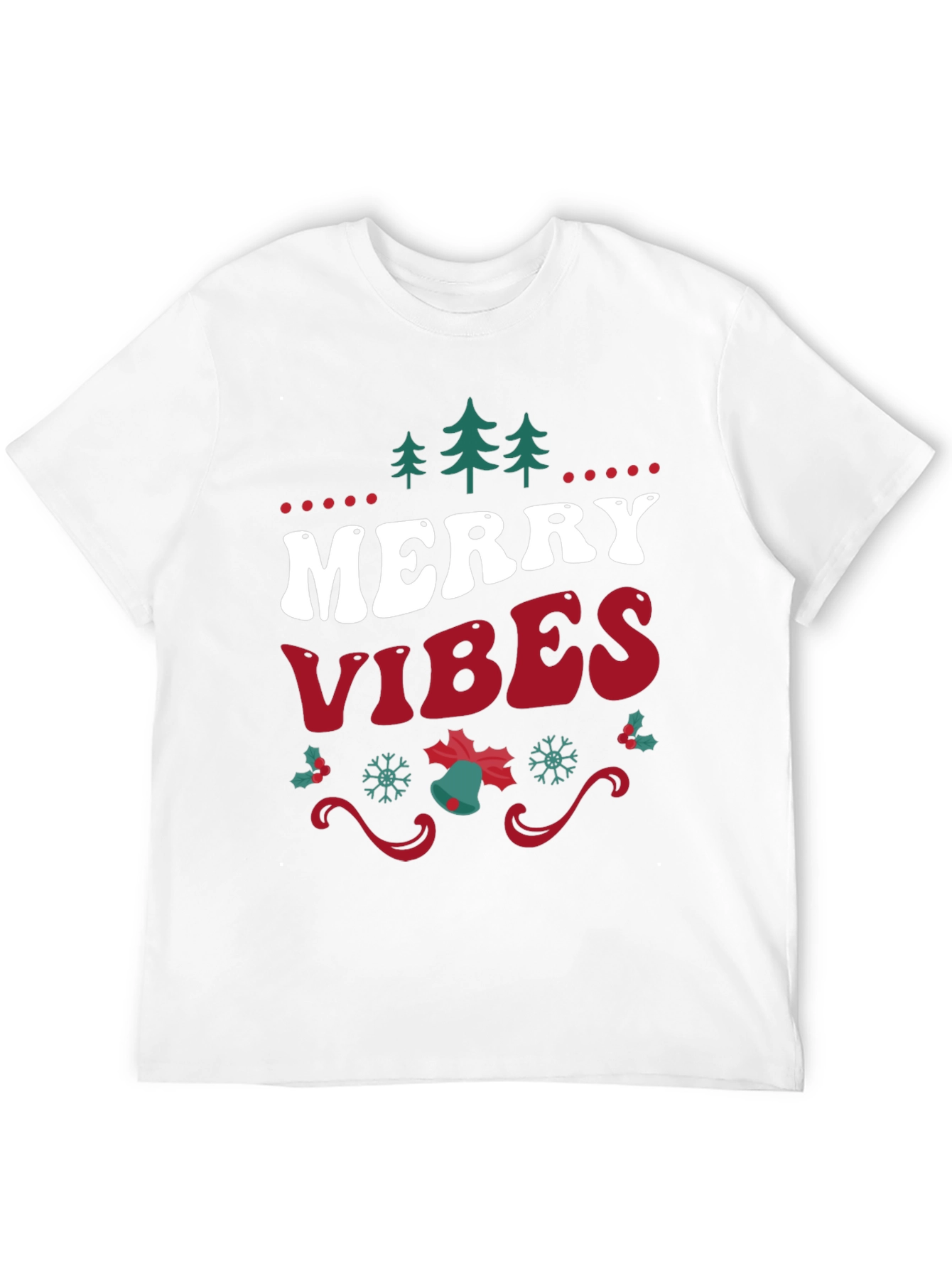 Merry Vibes Christmas Graphic Tee - Holiday Fun!