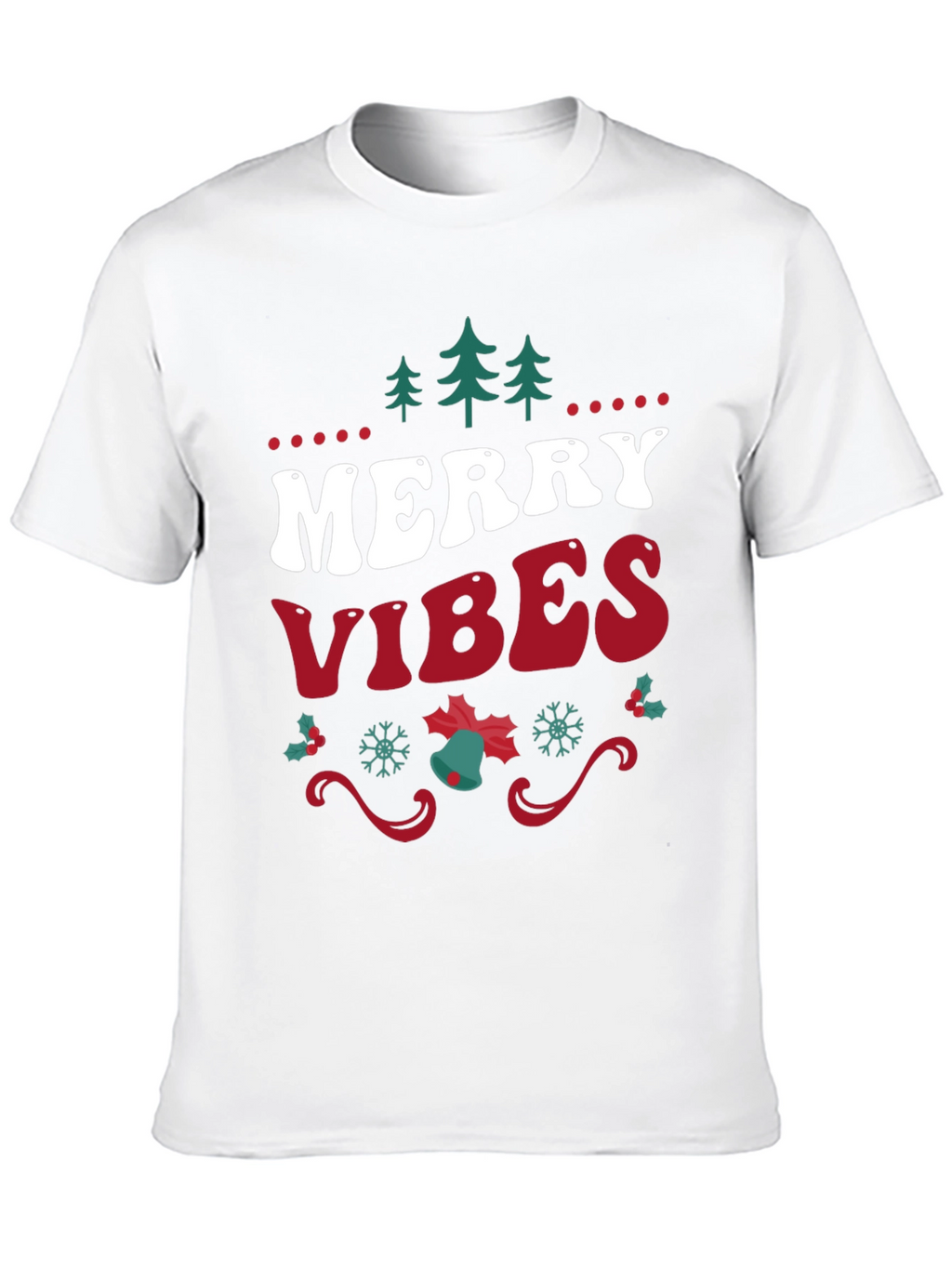 Merry Vibes Christmas Graphic Tee - Holiday Fun!