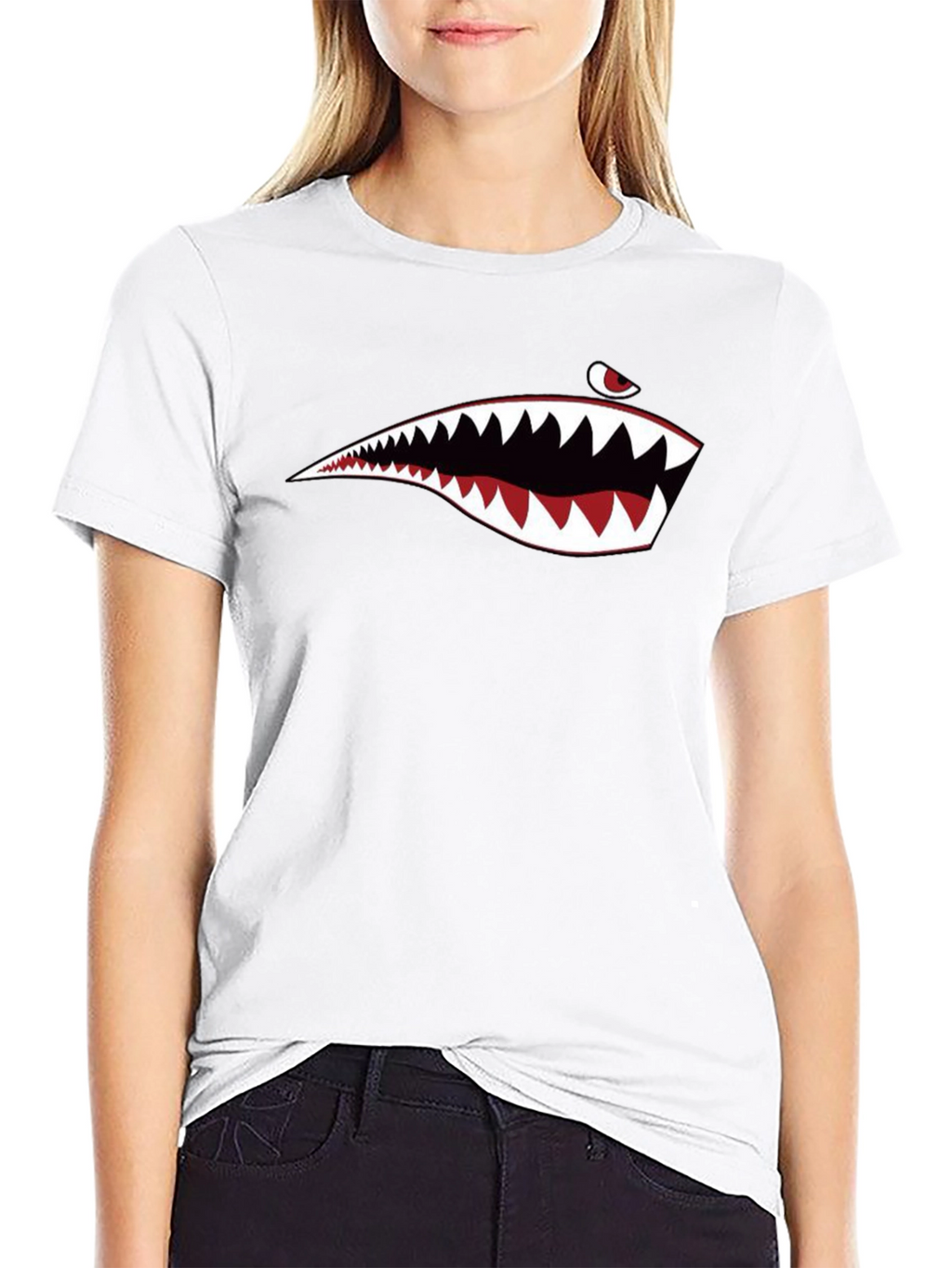 Shark Teeth Graphic Black T-Shirt