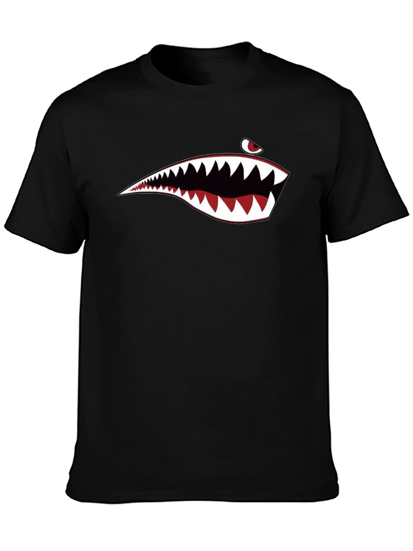 Shark Teeth Graphic Black T-Shirt
