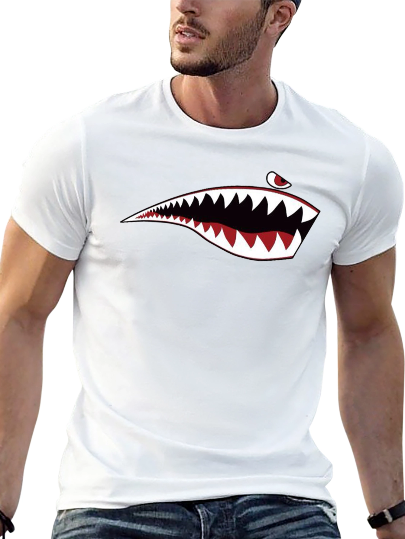 Shark Teeth Graphic Black T-Shirt