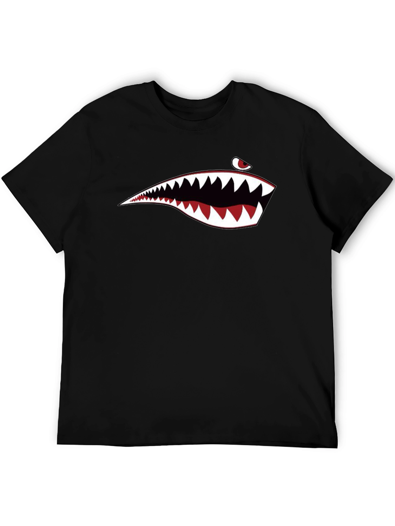 Shark Teeth Graphic Black T-Shirt
