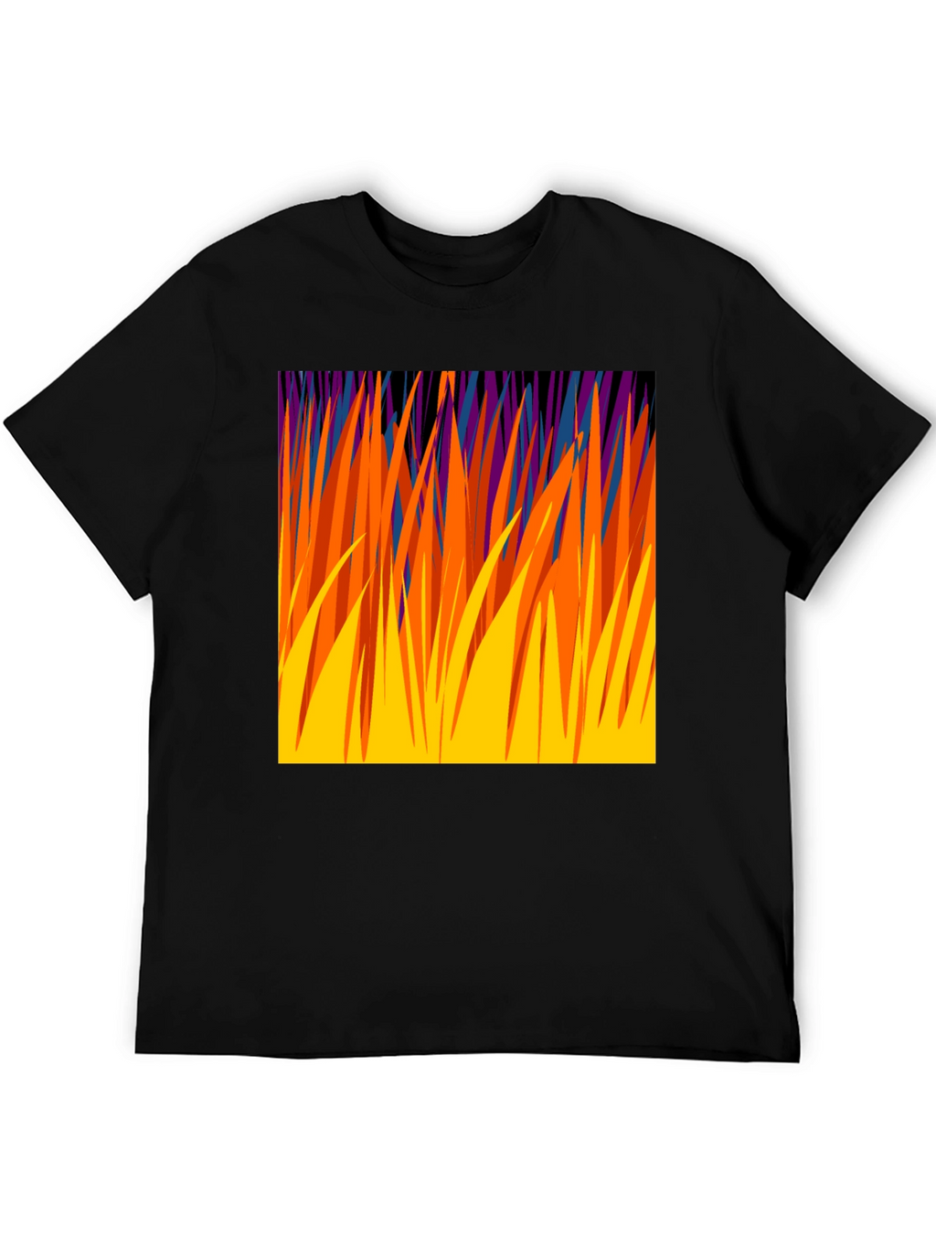 Abstract Grass Graphic Tee - Modern Design T-Shirt