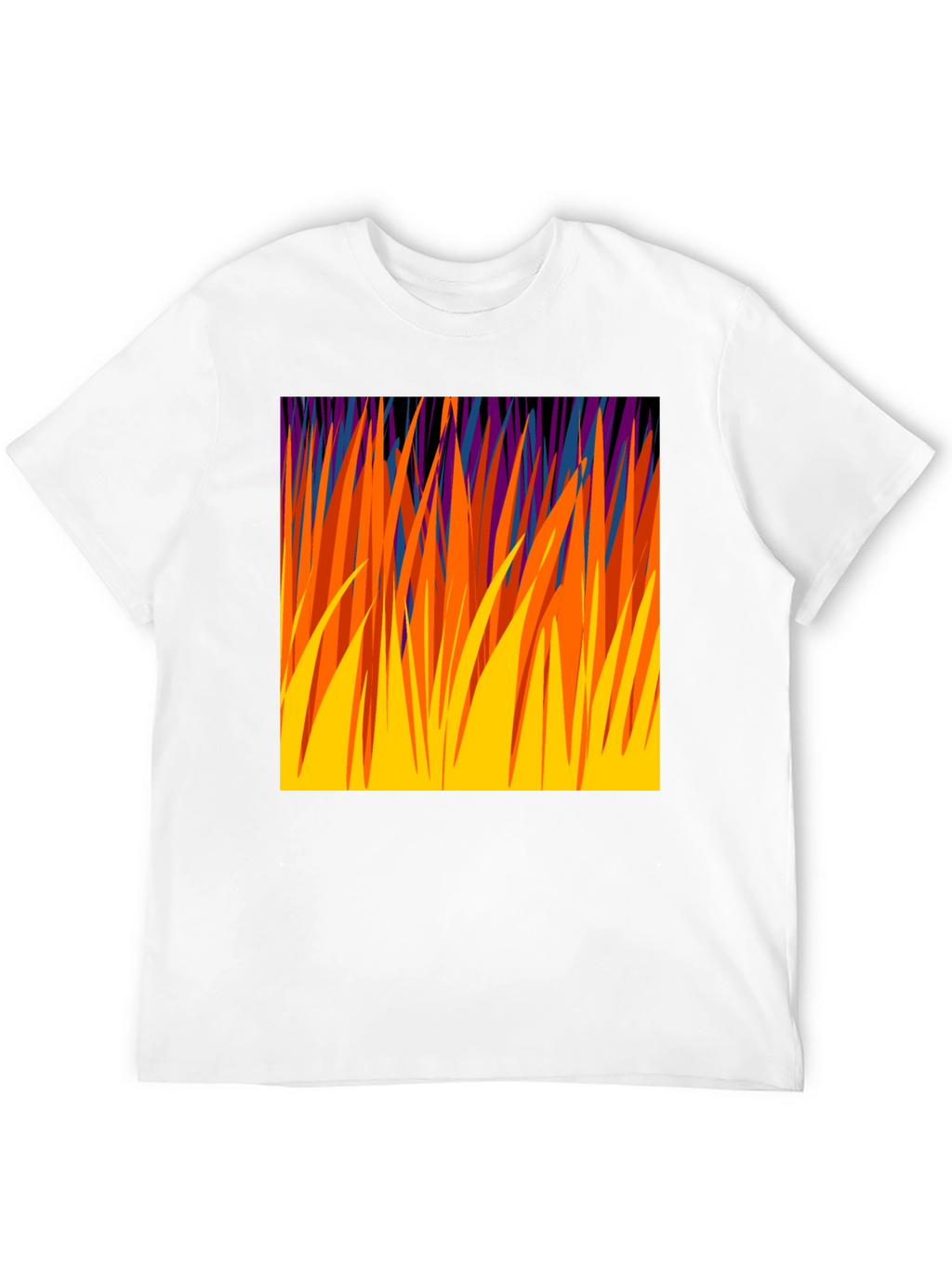 Abstract Grass Graphic Tee - Modern Design T-Shirt