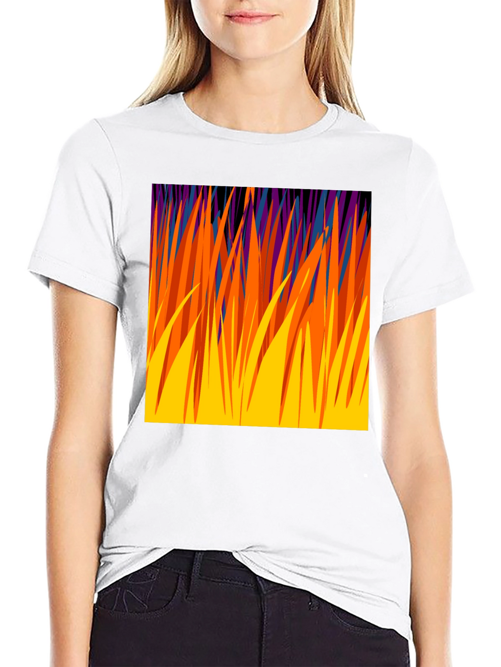 Abstract Grass Graphic Tee - Modern Design T-Shirt