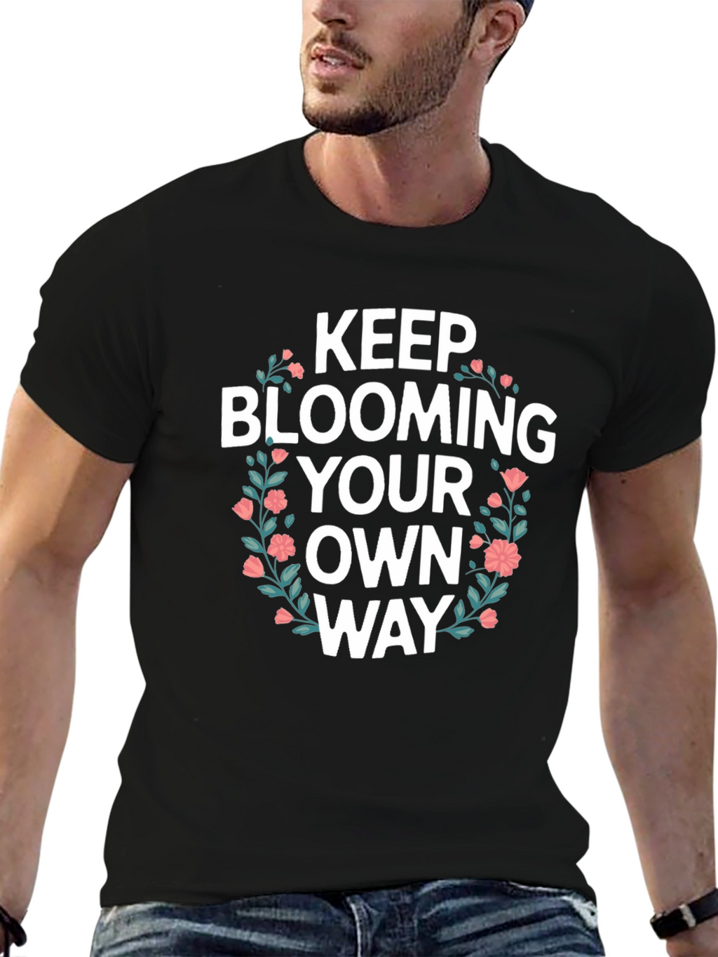 Keep Blooming T-Shirt - Floral Design