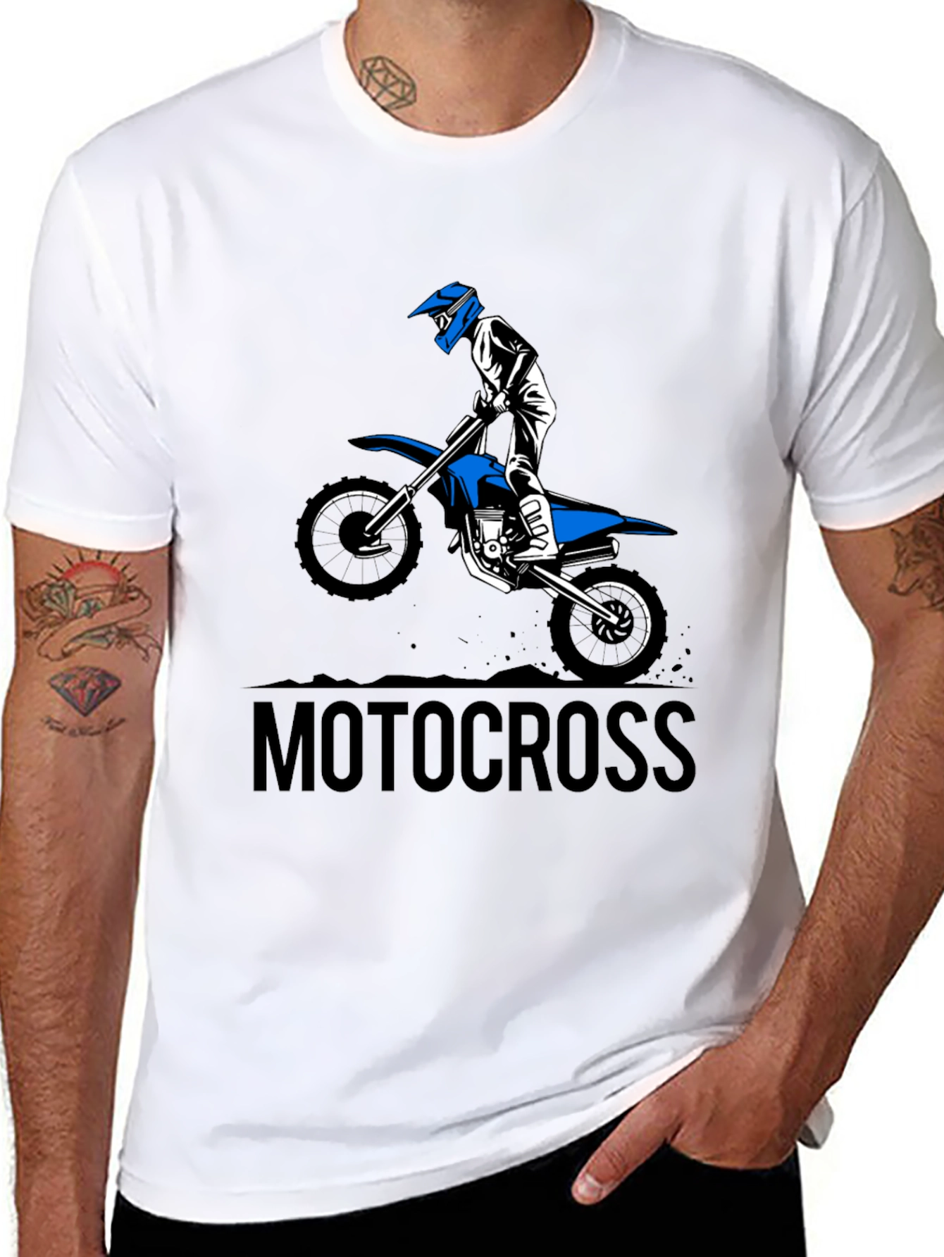Mens Black Motocross Graphic Tee