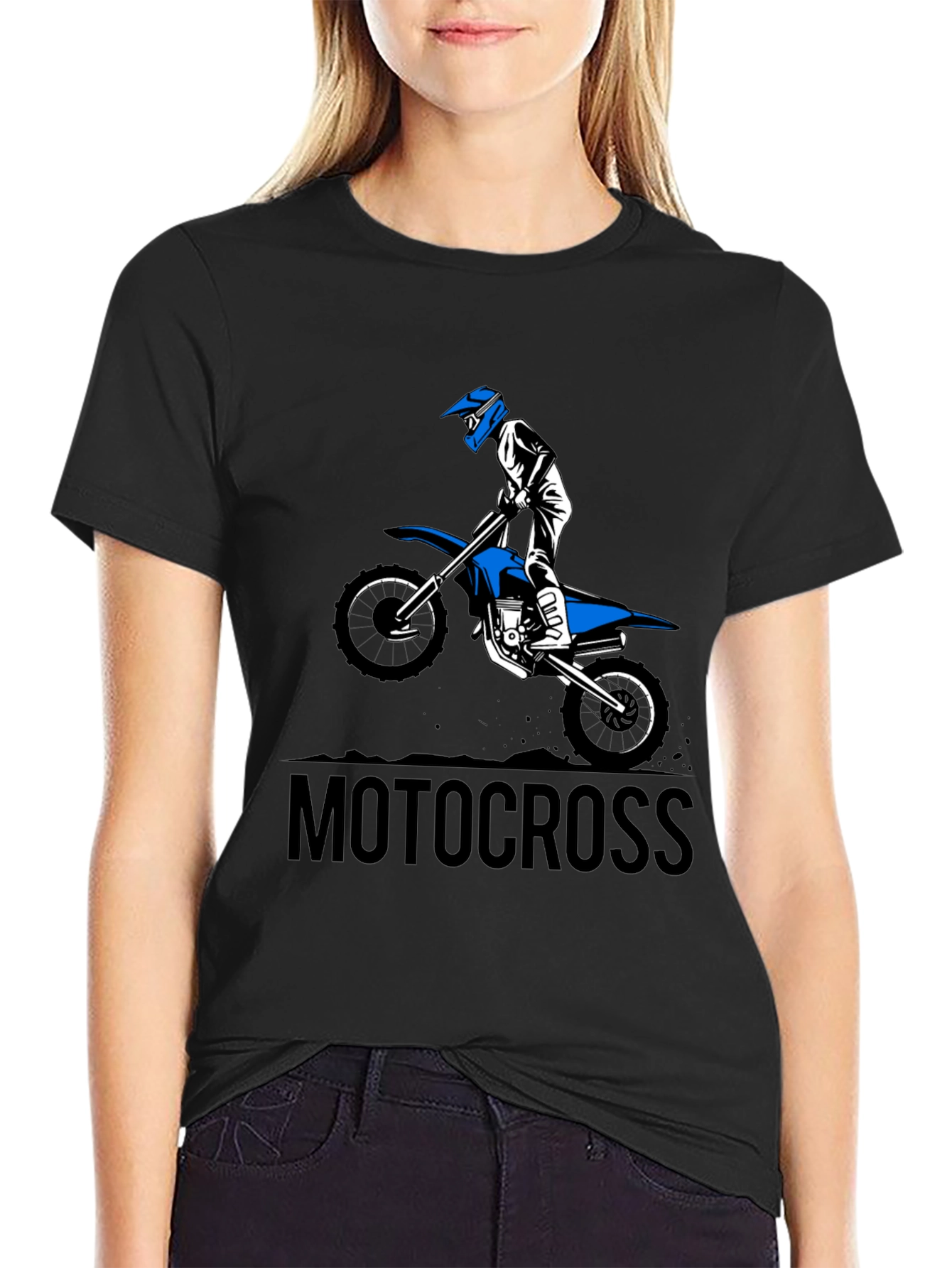 Mens Black Motocross Graphic Tee