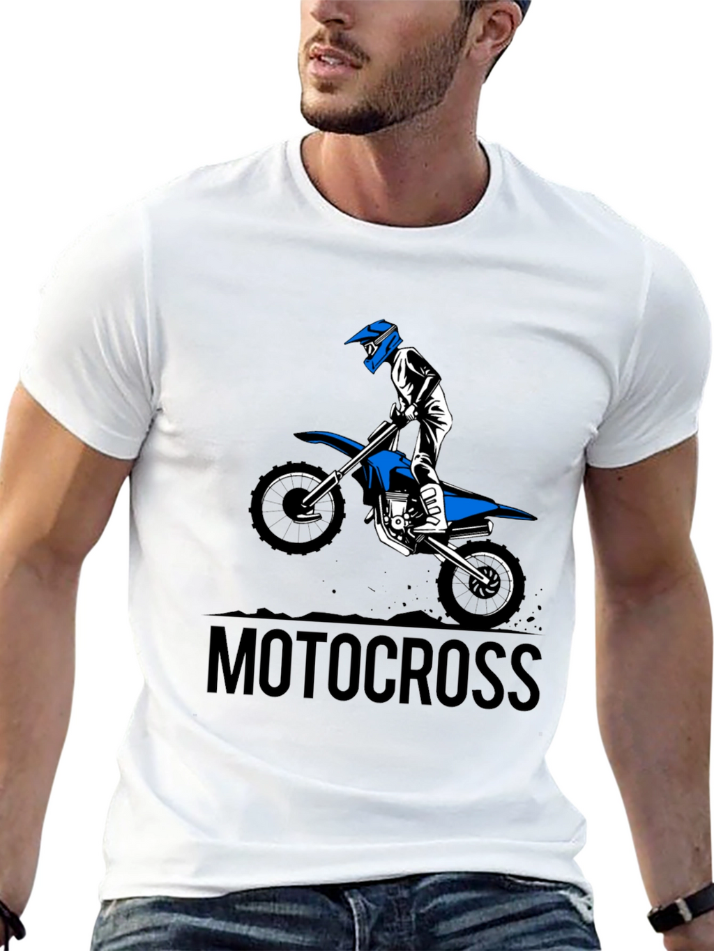 Mens Black Motocross Graphic Tee