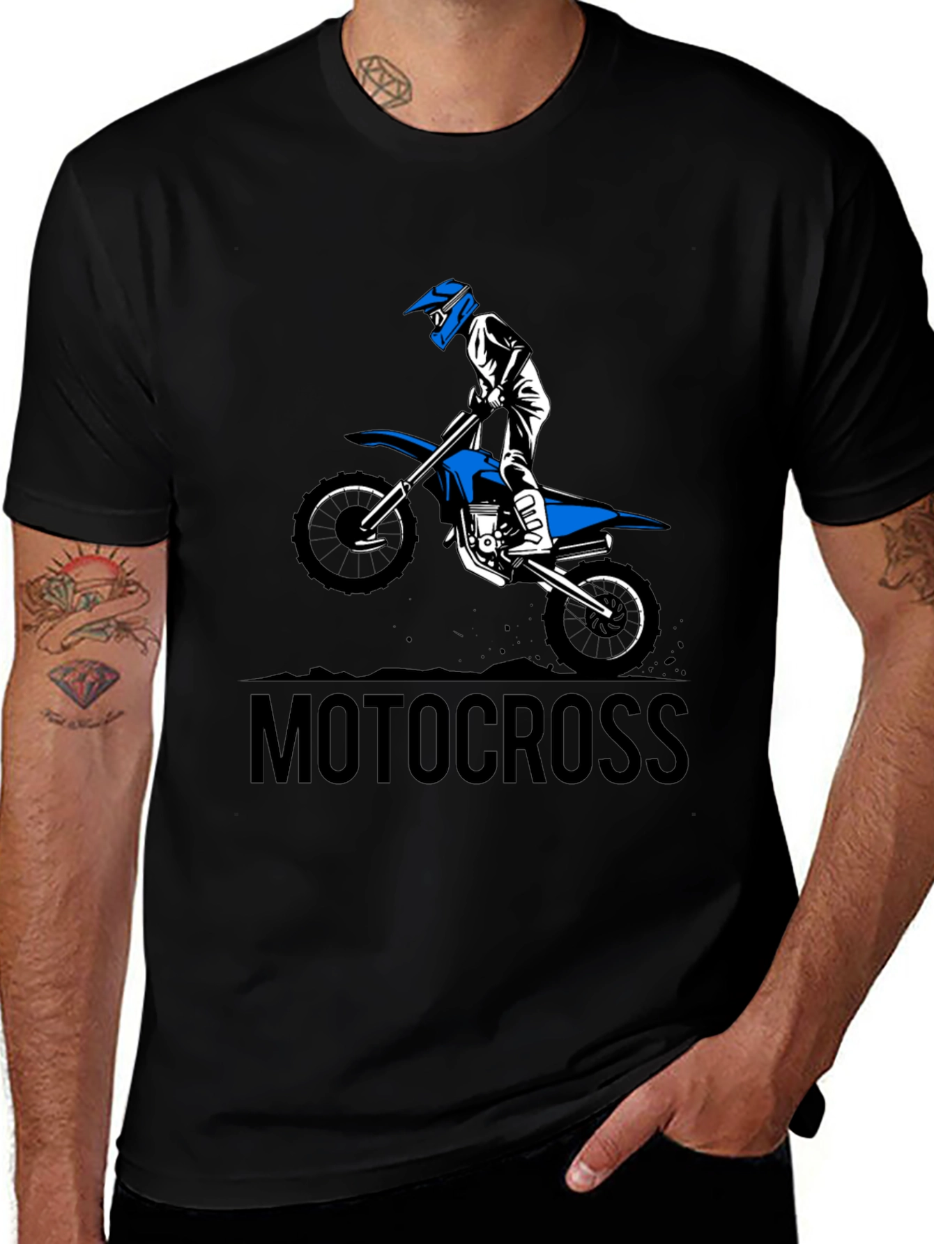 Mens Black Motocross Graphic Tee