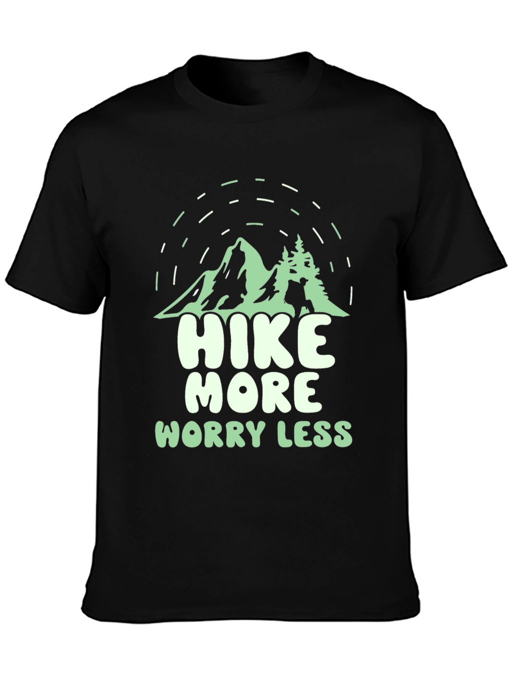 Hike More Worry Less Black Graphic Tee