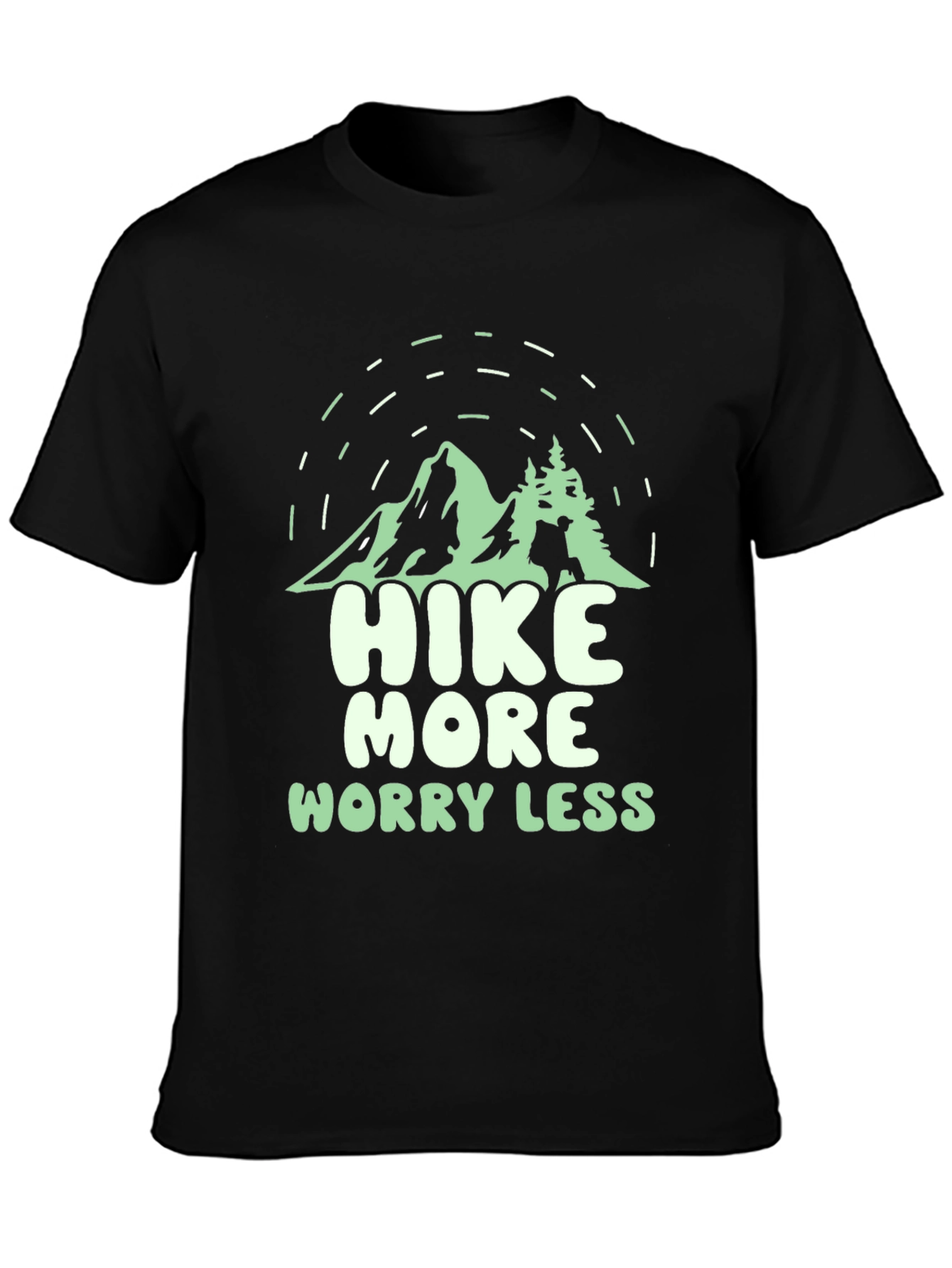Hike More Worry Less Black Graphic Tee