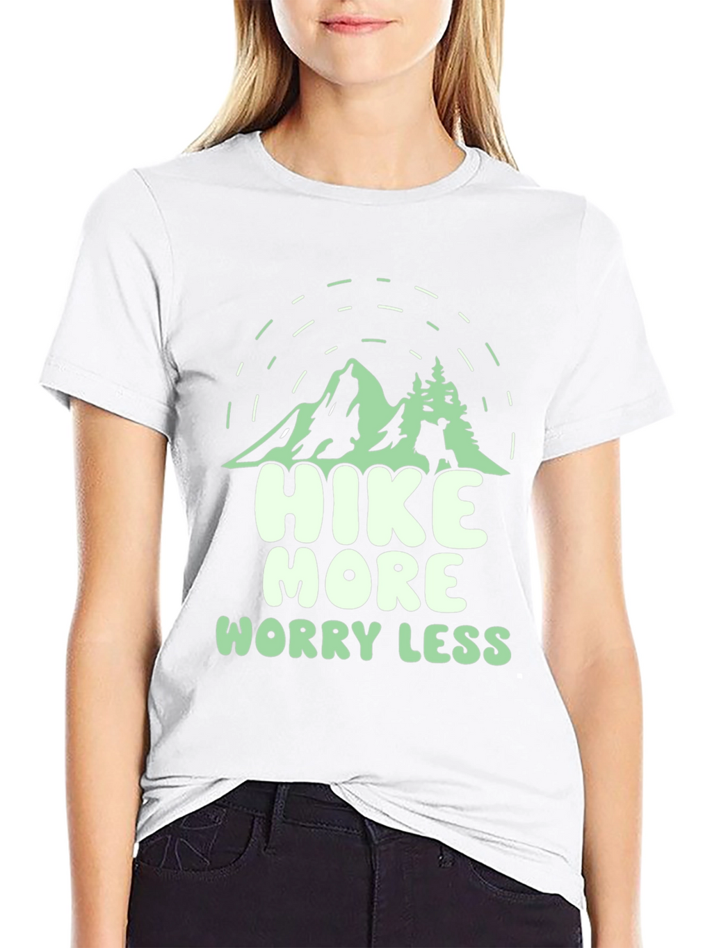Hike More Worry Less Black Graphic Tee