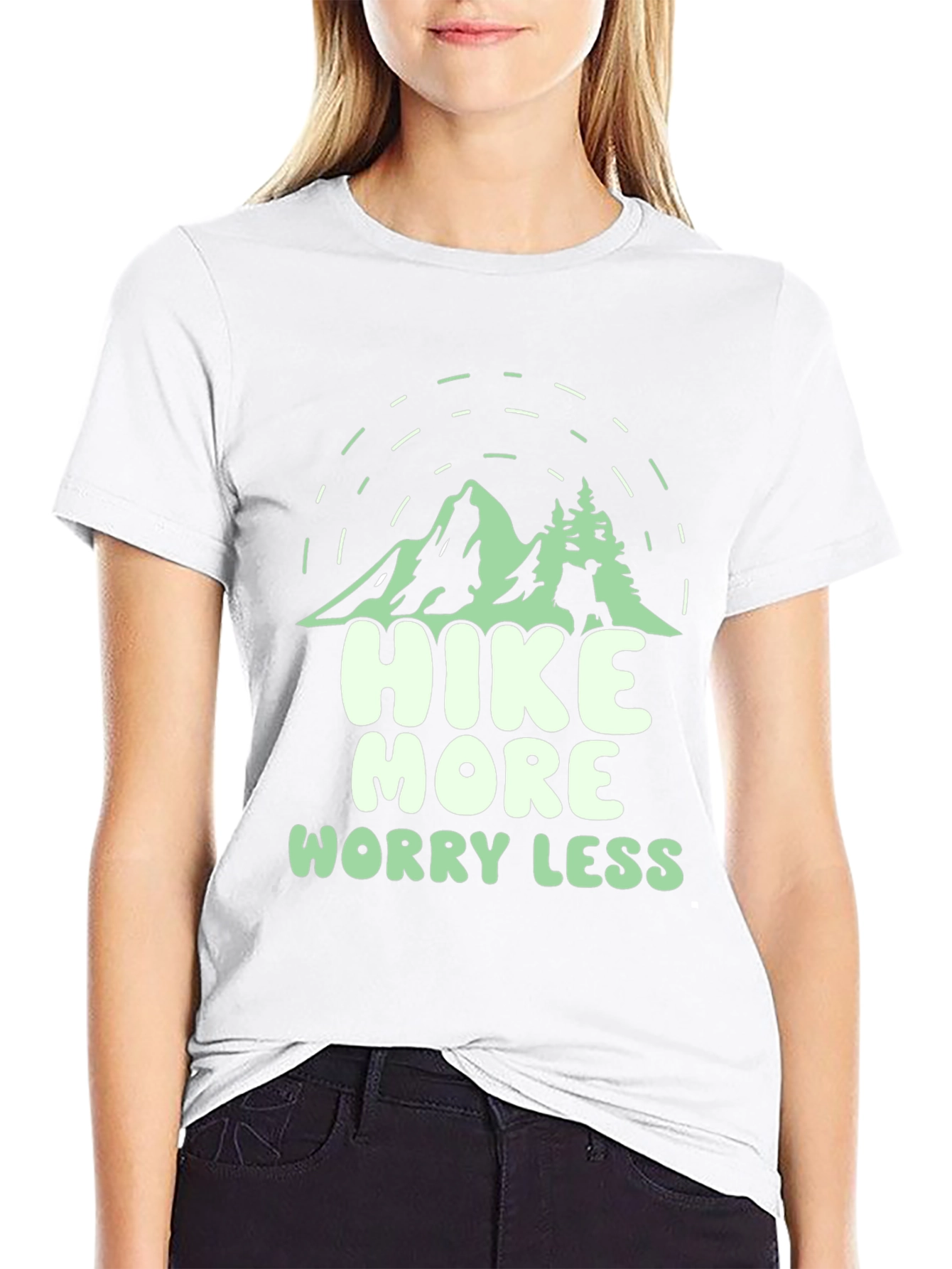 Hike More Worry Less Black Graphic Tee