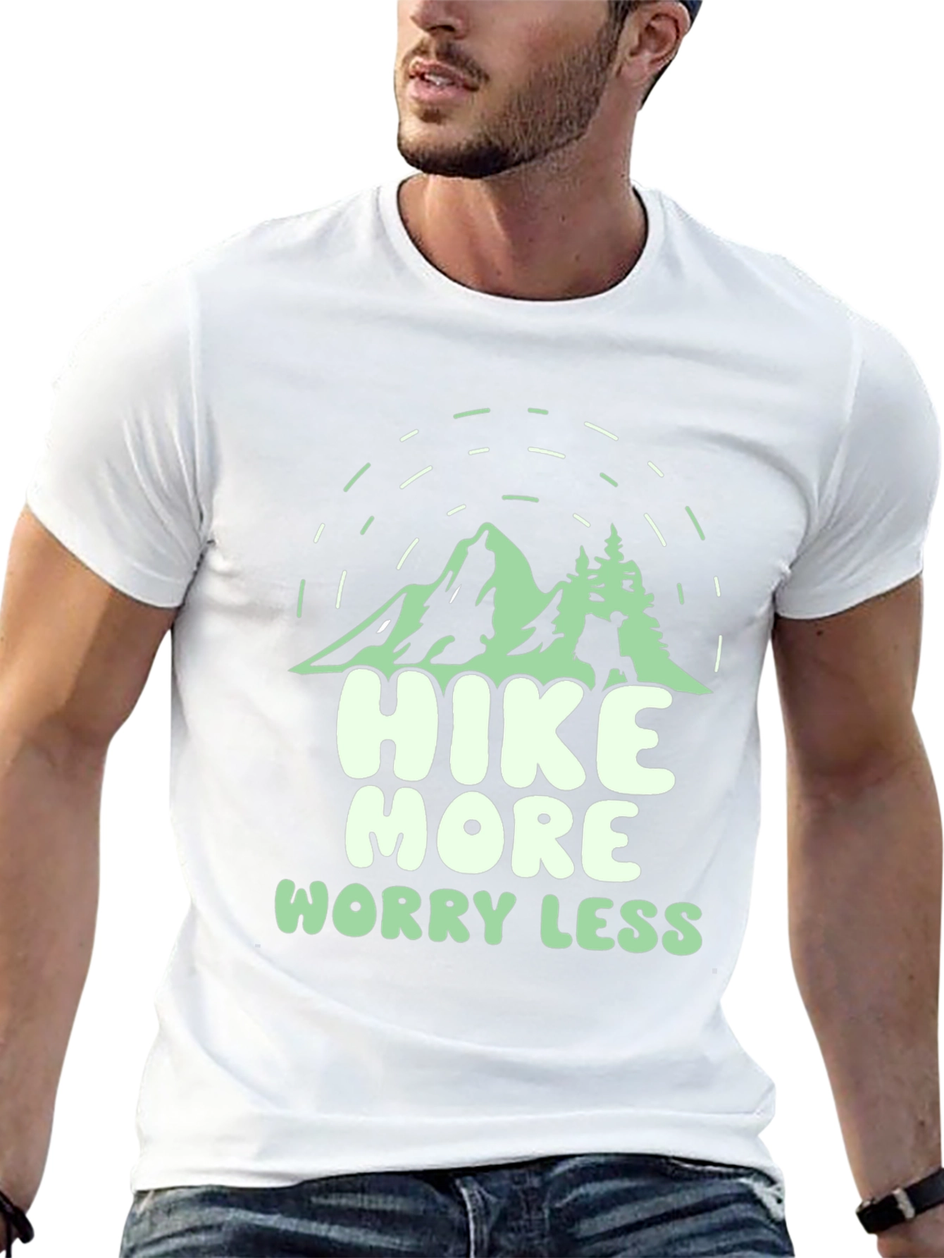 Hike More Worry Less Black Graphic Tee