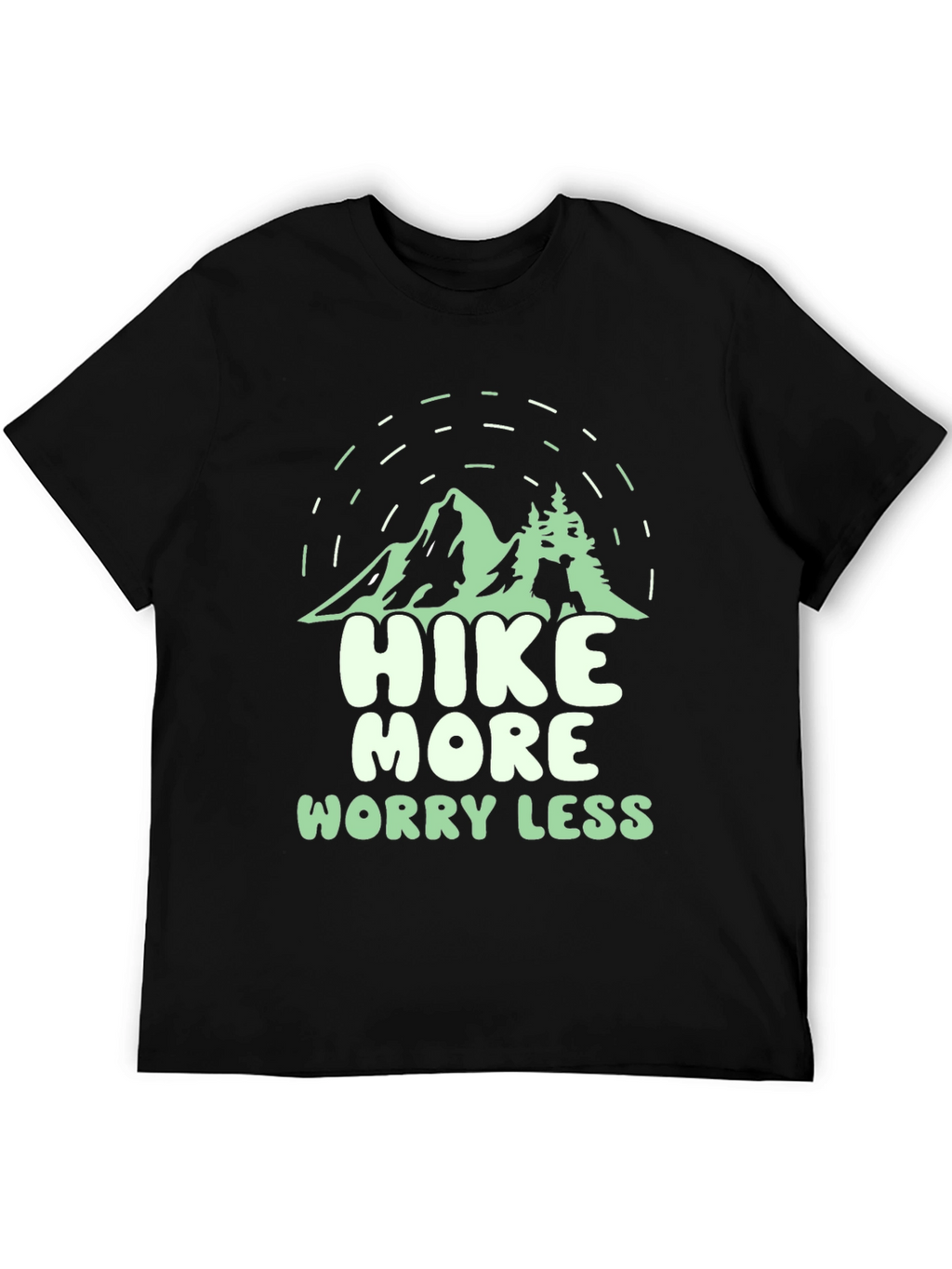 Hike More Worry Less Black Graphic Tee
