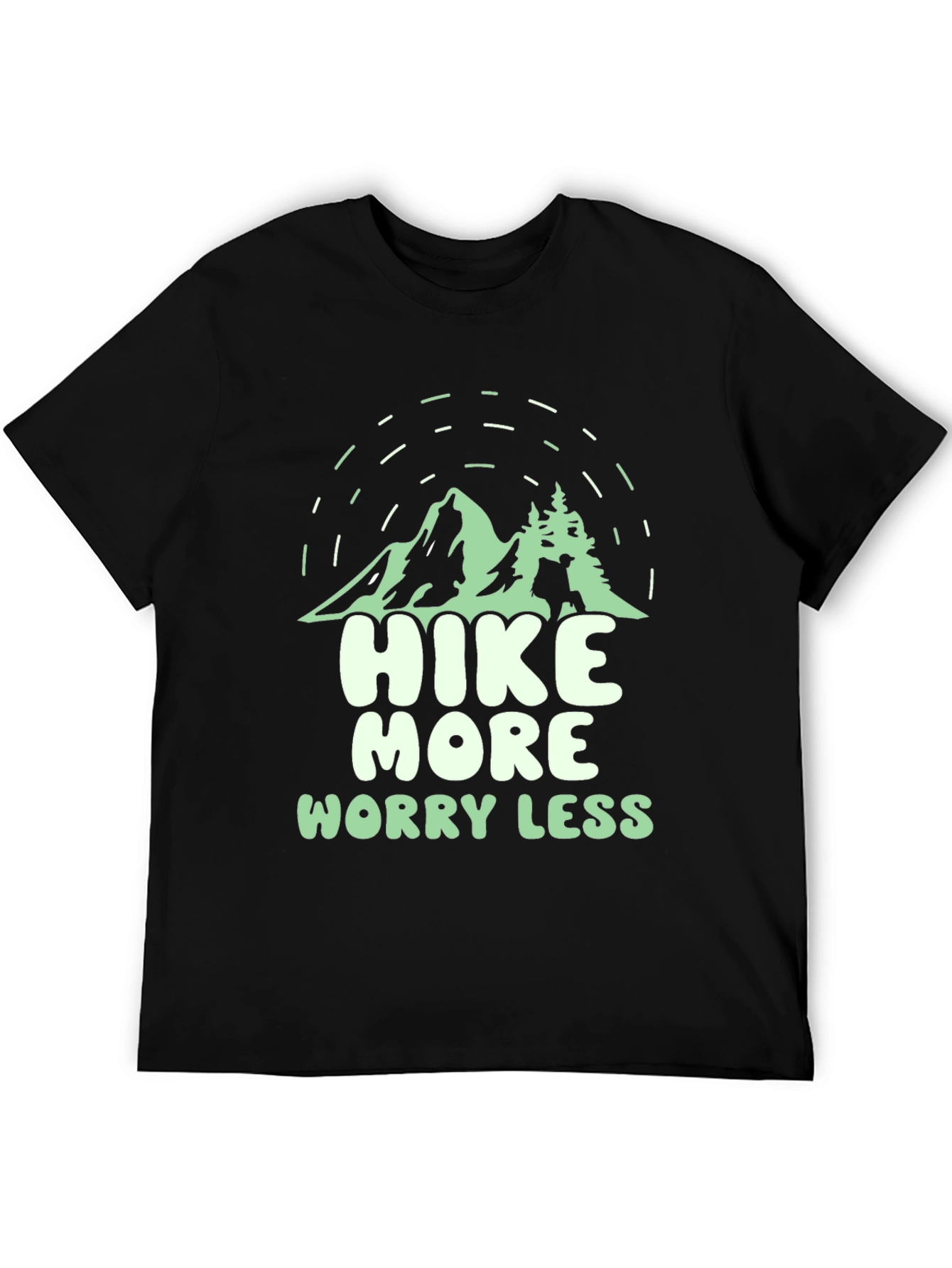 Hike More Worry Less Black Graphic Tee