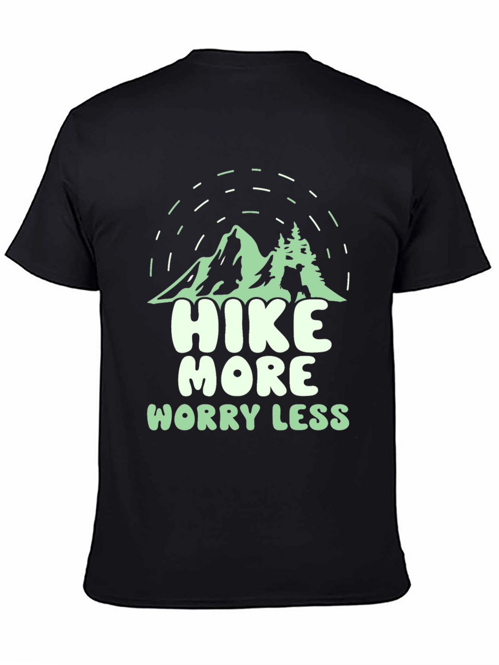 Hike More Worry Less Black Graphic Tee