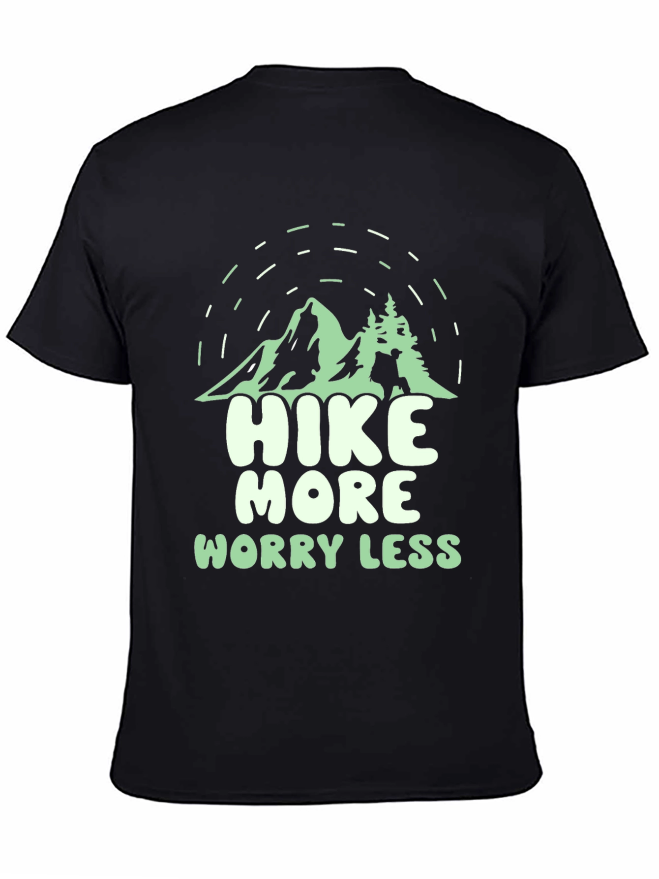 Hike More Worry Less Black Graphic Tee
