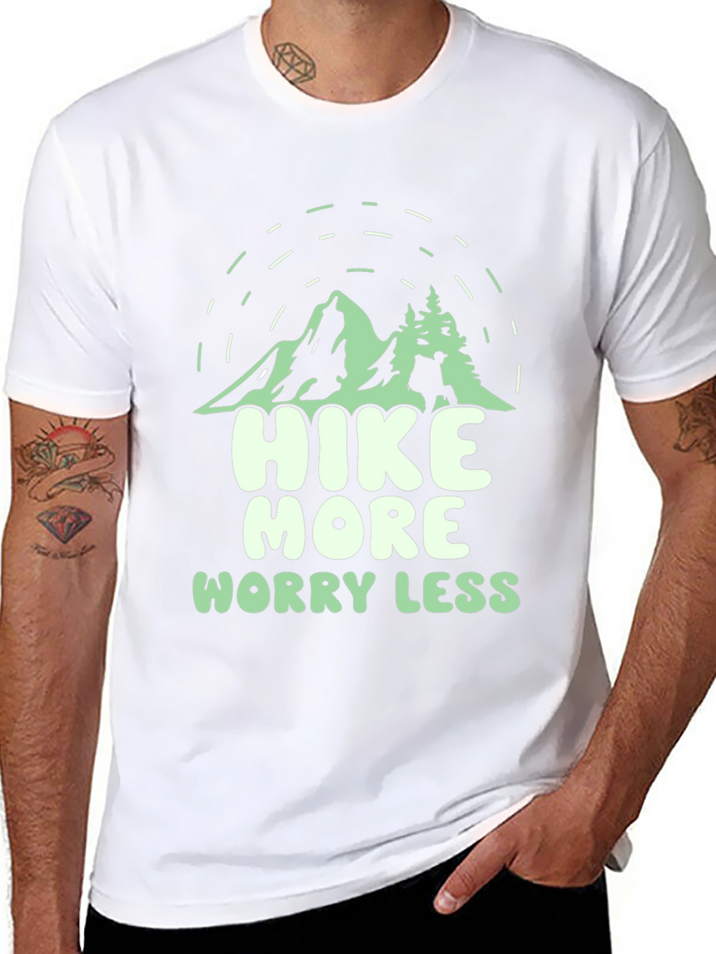 Hike More Worry Less Black Graphic Tee
