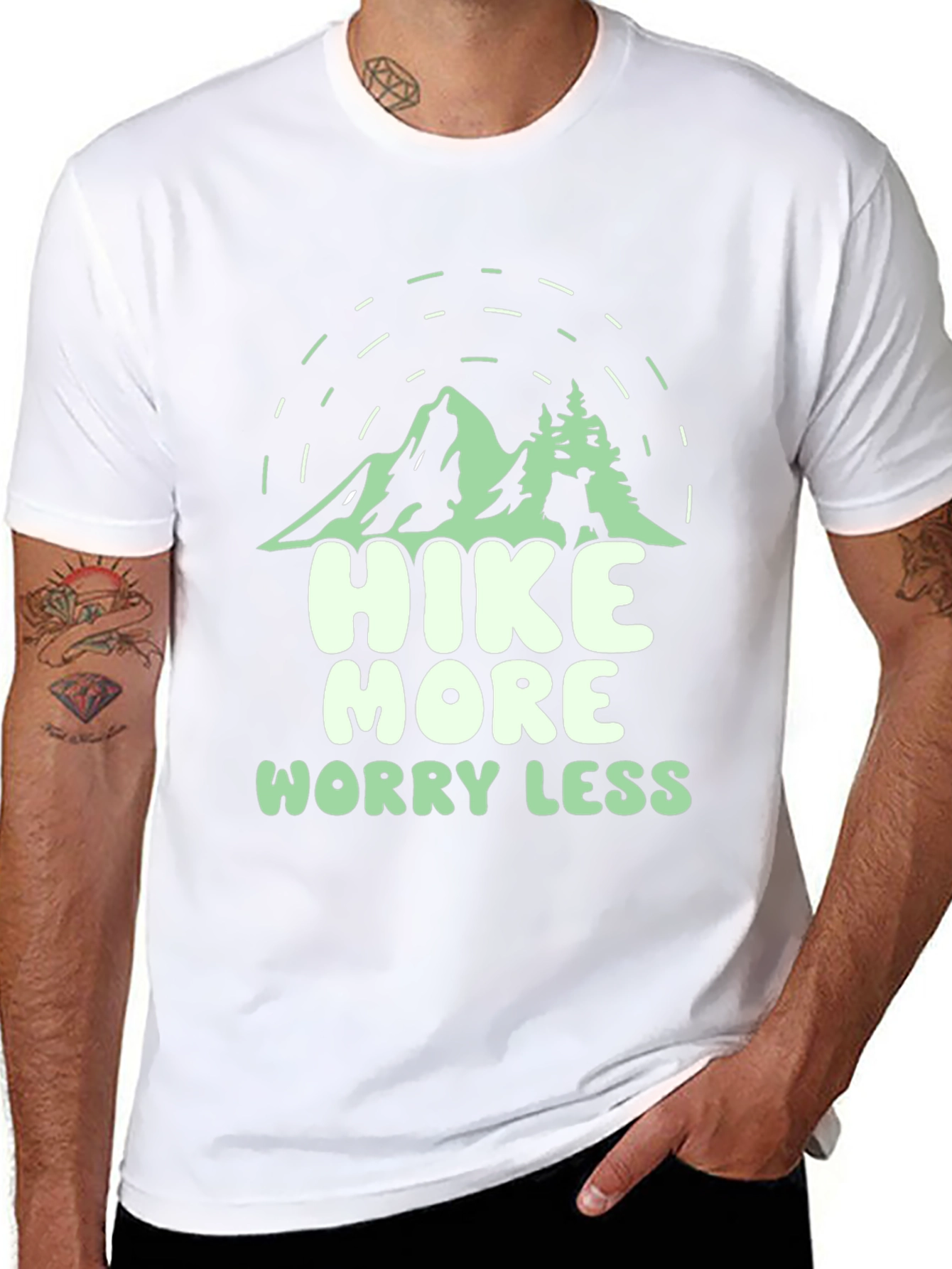 Hike More Worry Less Black Graphic Tee