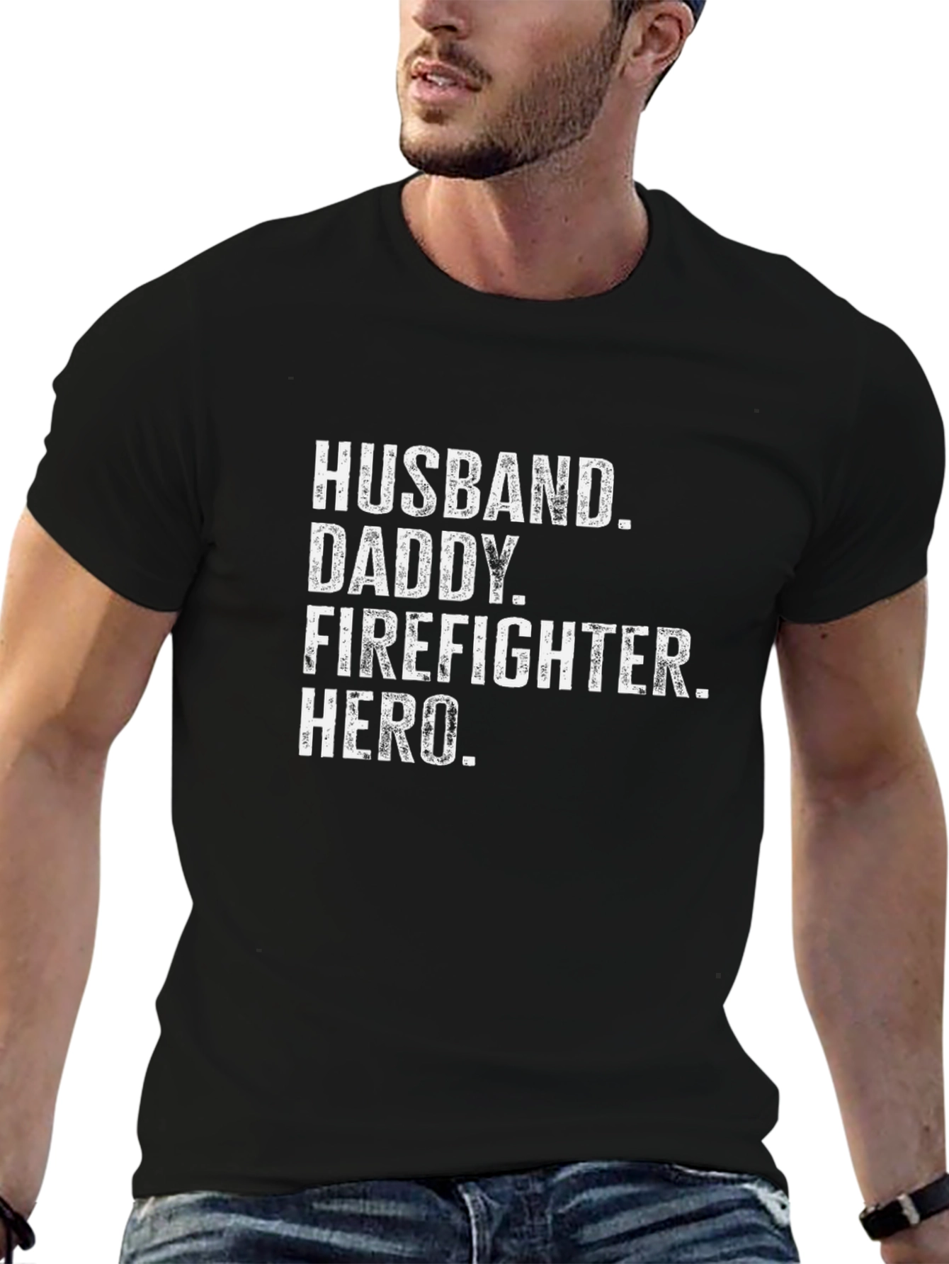 Husband Daddy Firefighter Hero T-Shirt