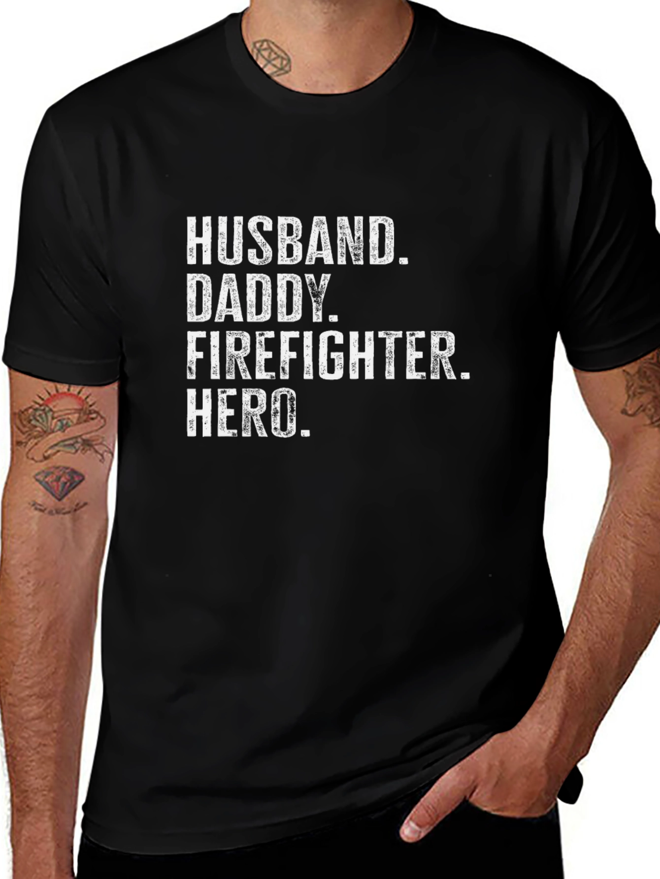 Husband Daddy Firefighter Hero T-Shirt