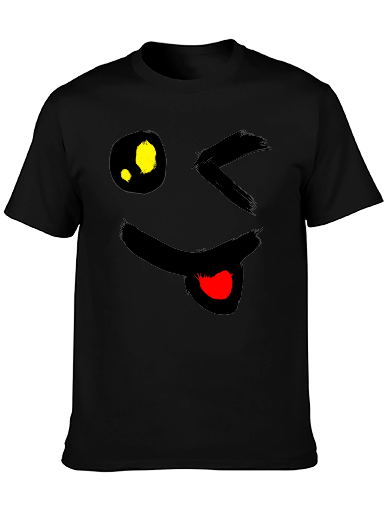 Winking Emoji Black T-Shirt