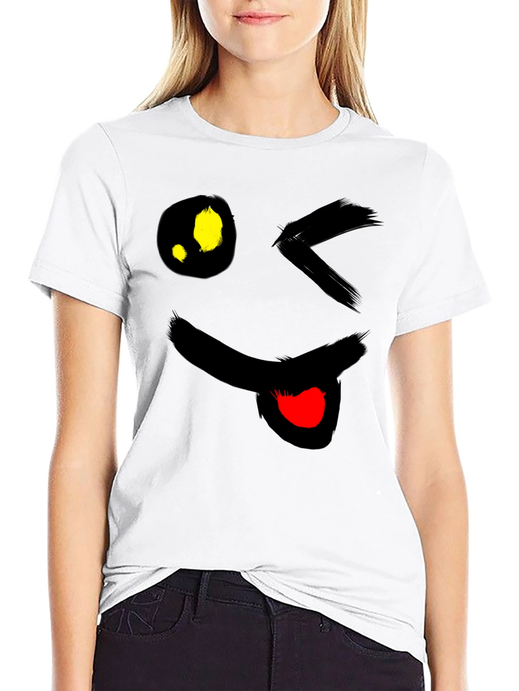 Winking Emoji Black T-Shirt