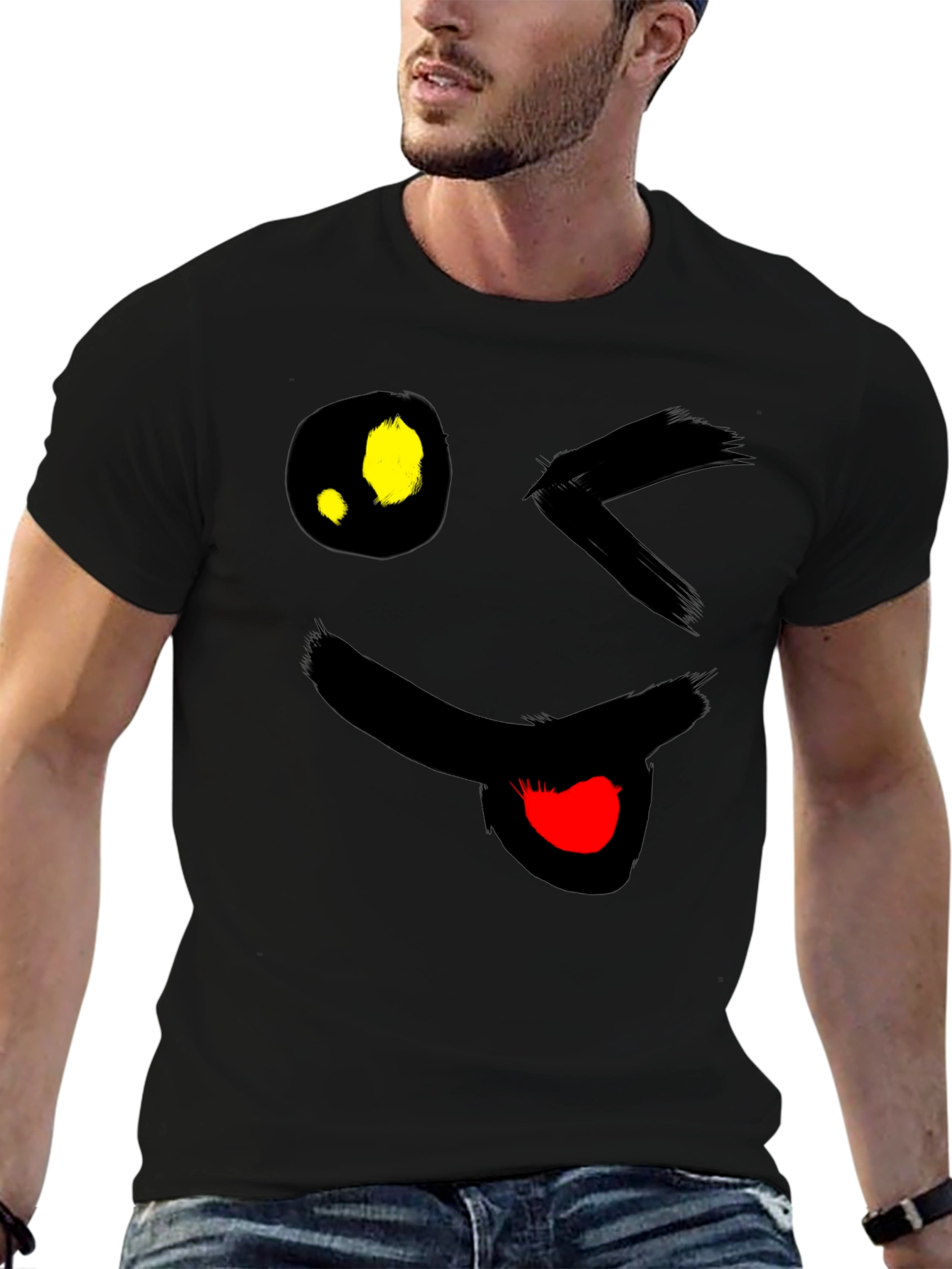 Winking Emoji Black T-Shirt