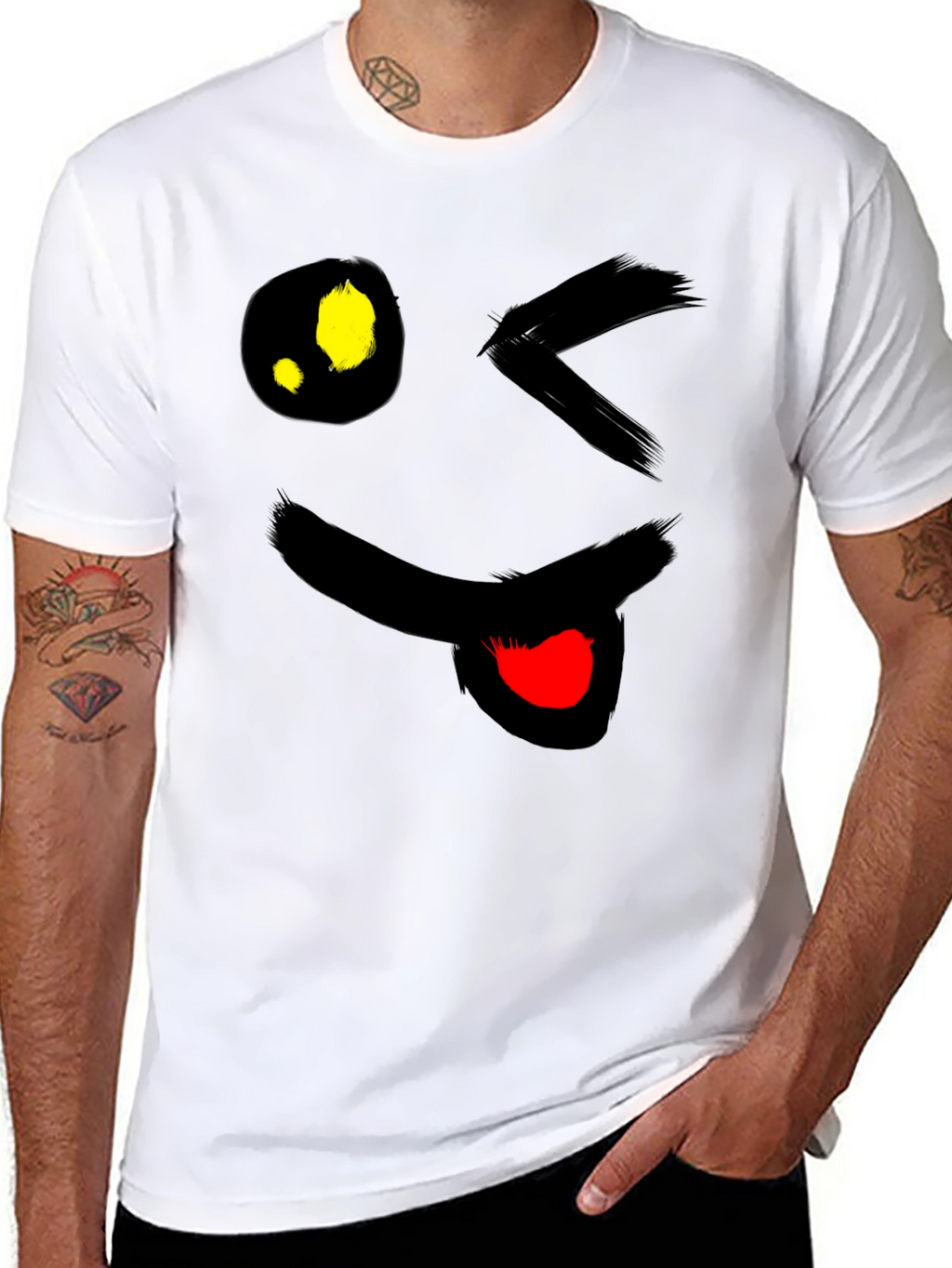 Winking Emoji Black T-Shirt