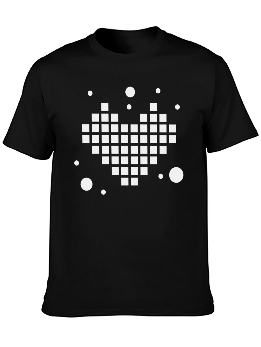 Pixel Heart Graphic Tee - Black Casual Shirt