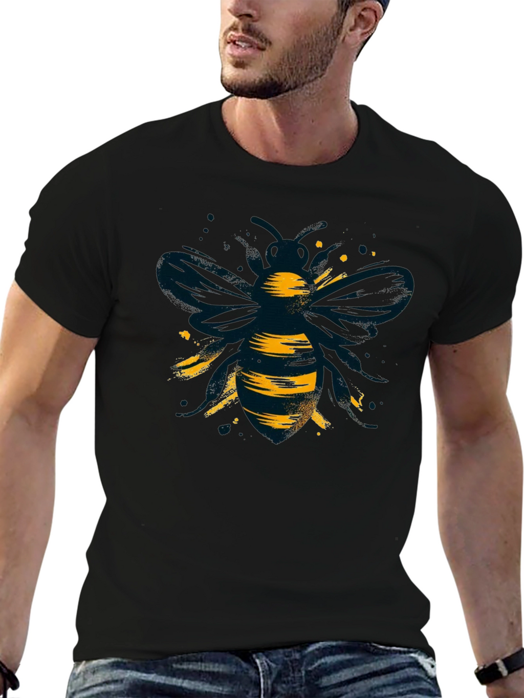 Cool Bee Graphic Black T-Shirt