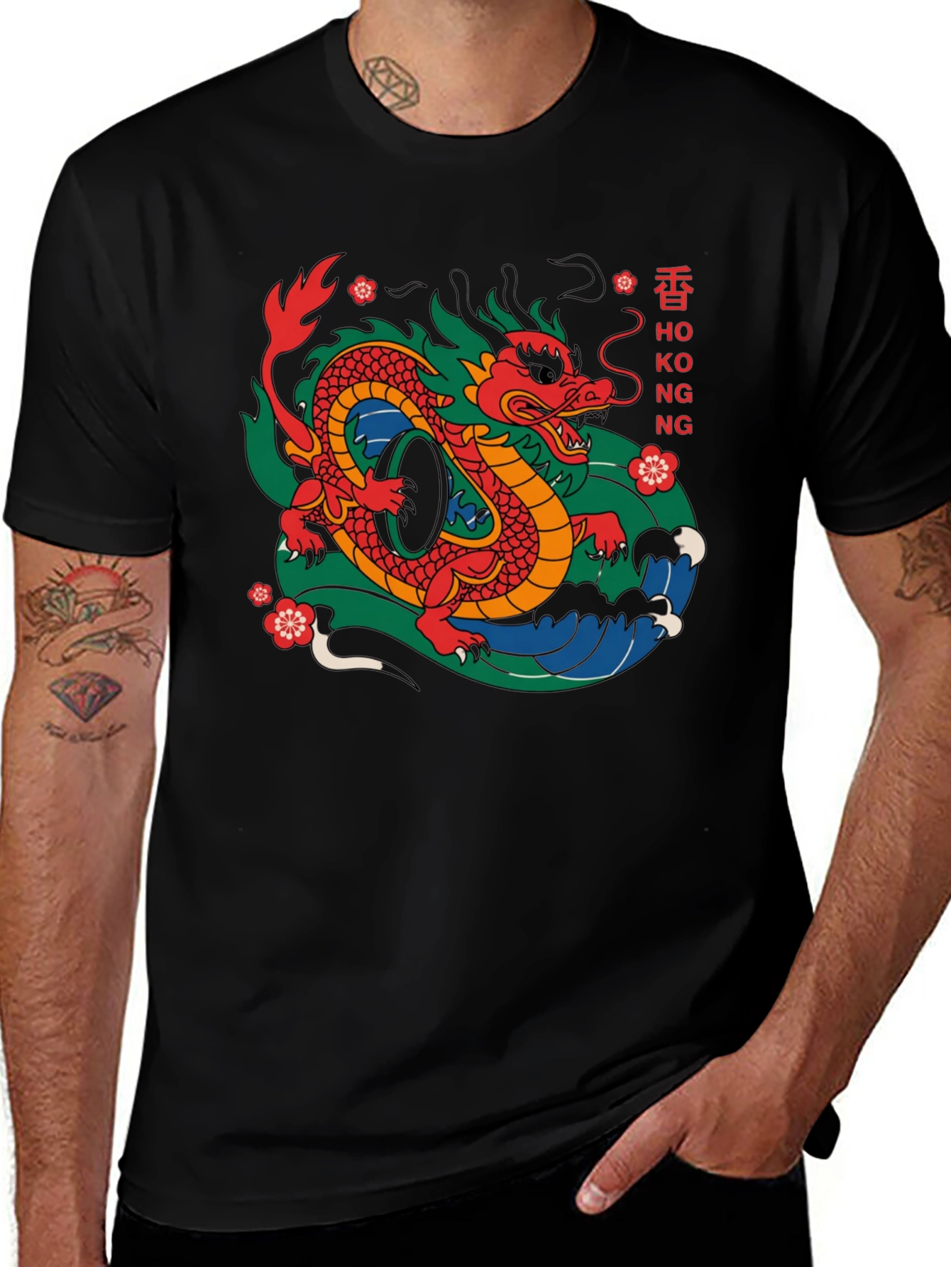 Hong Kong Dragon Graphic Tee - Urban Style