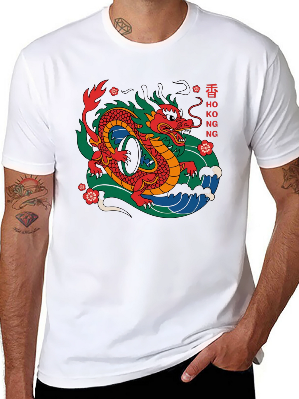 Hong Kong Dragon Graphic Tee - Urban Style