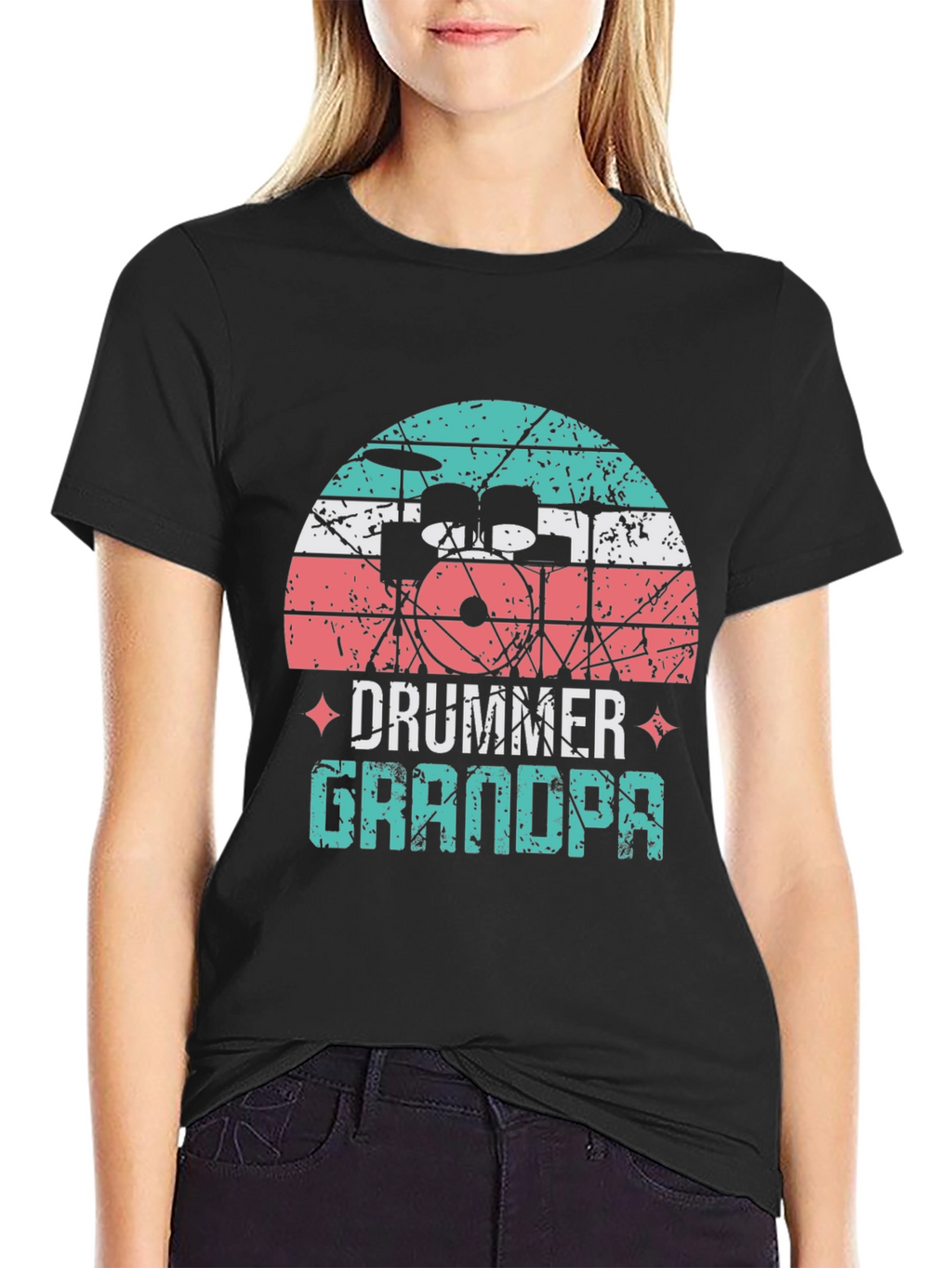 Drummer Grandpa T-Shirt - Music Lover Grandfather Tee