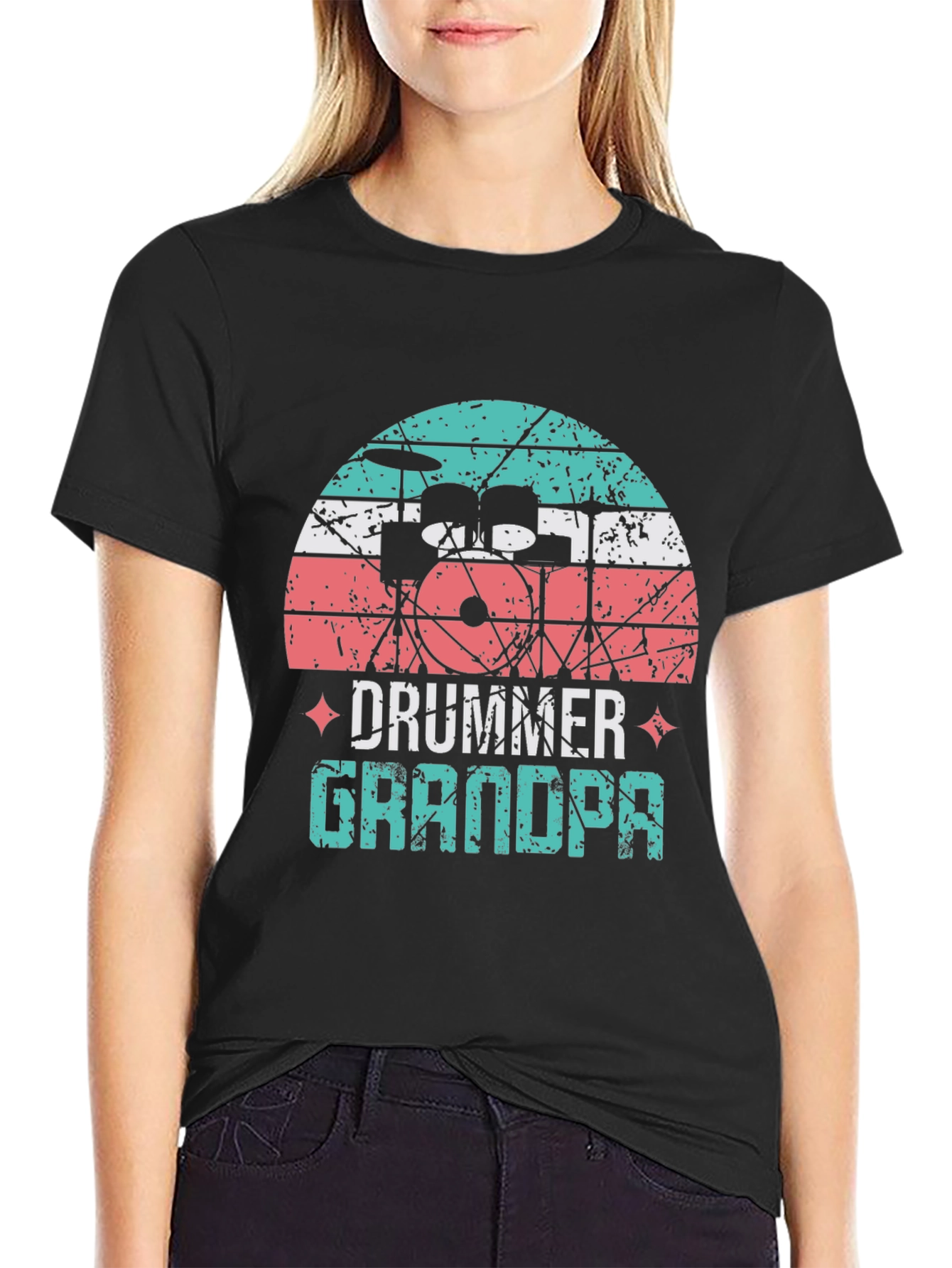 Drummer Grandpa T-Shirt - Music Lover Grandfather Tee