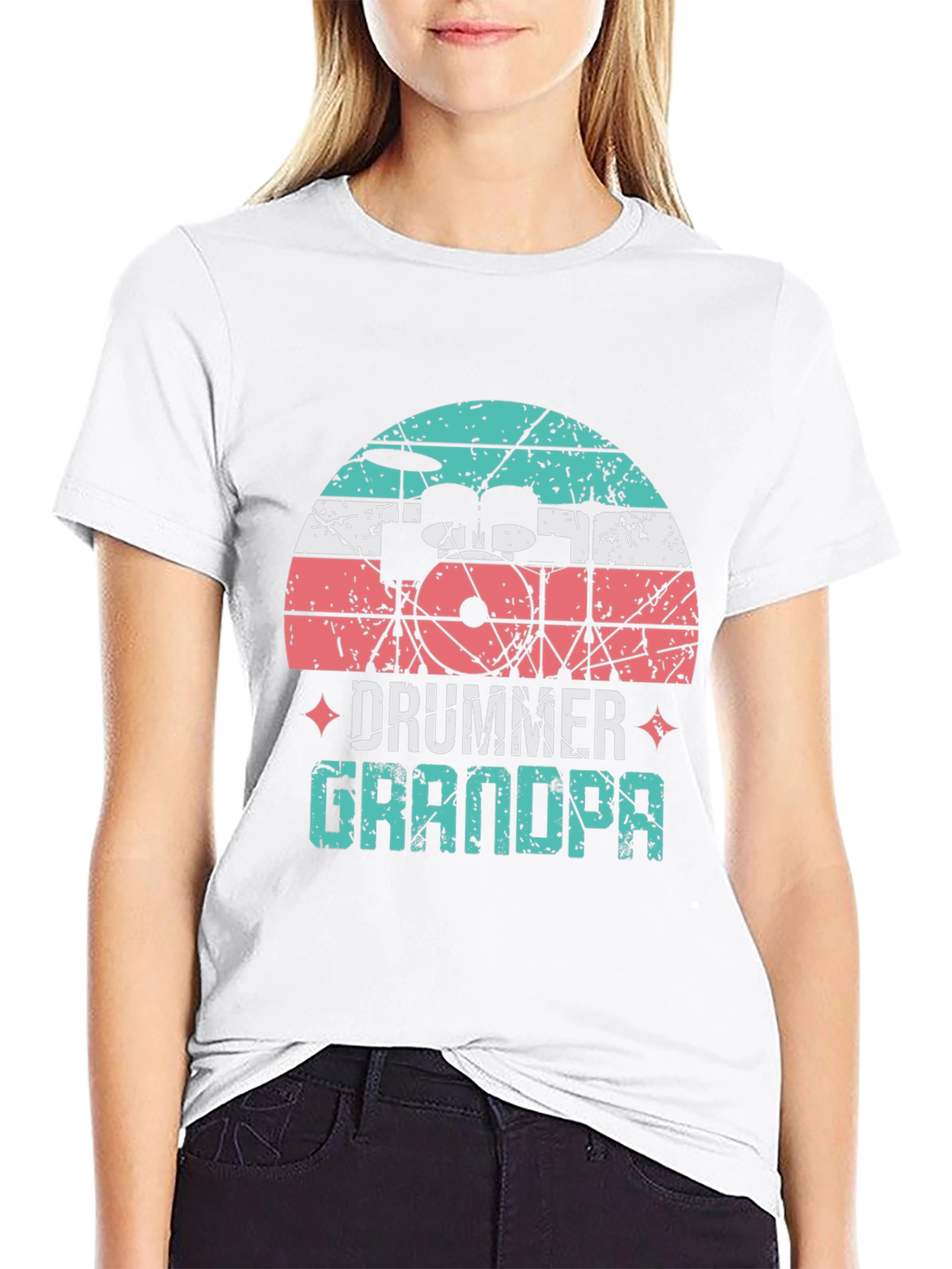 Drummer Grandpa T-Shirt - Music Lover Grandfather Tee