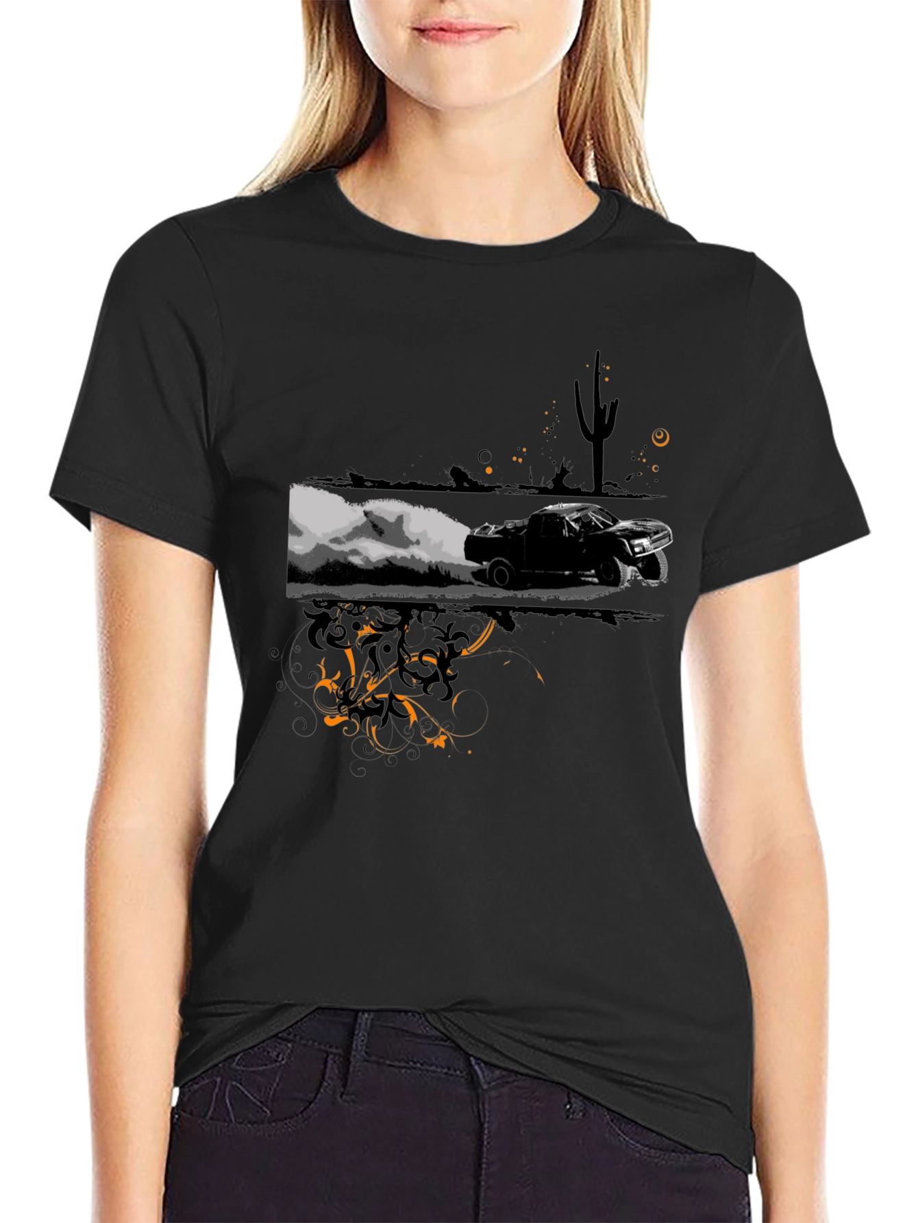 Desert Race Black Graphic Tee