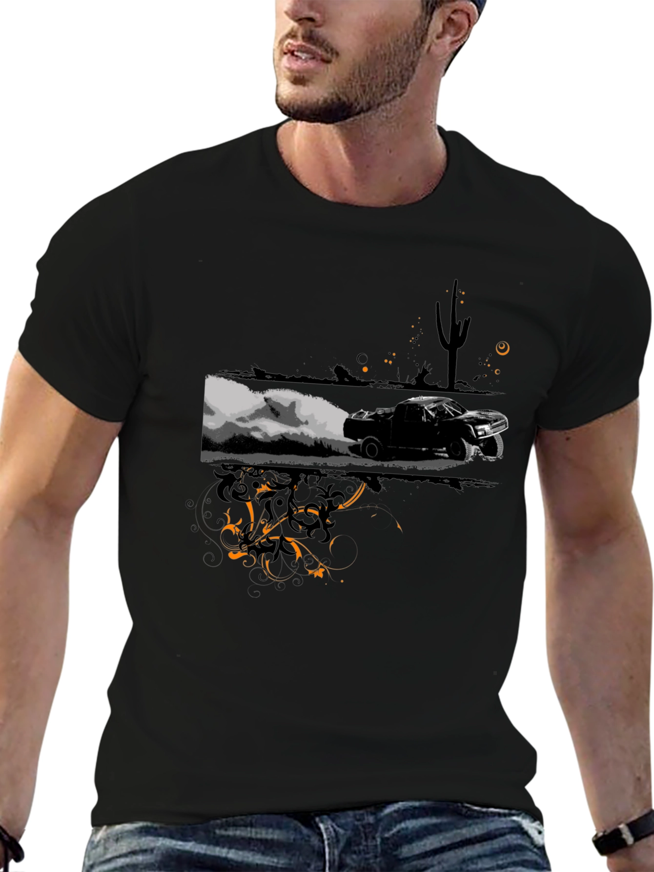 Desert Race Black Graphic Tee