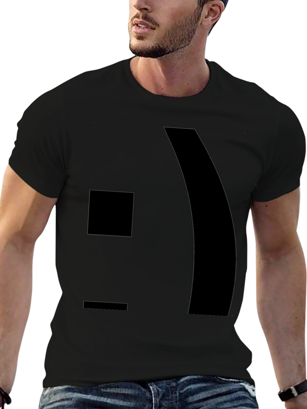 Modern Graphic Black T-Shirt
